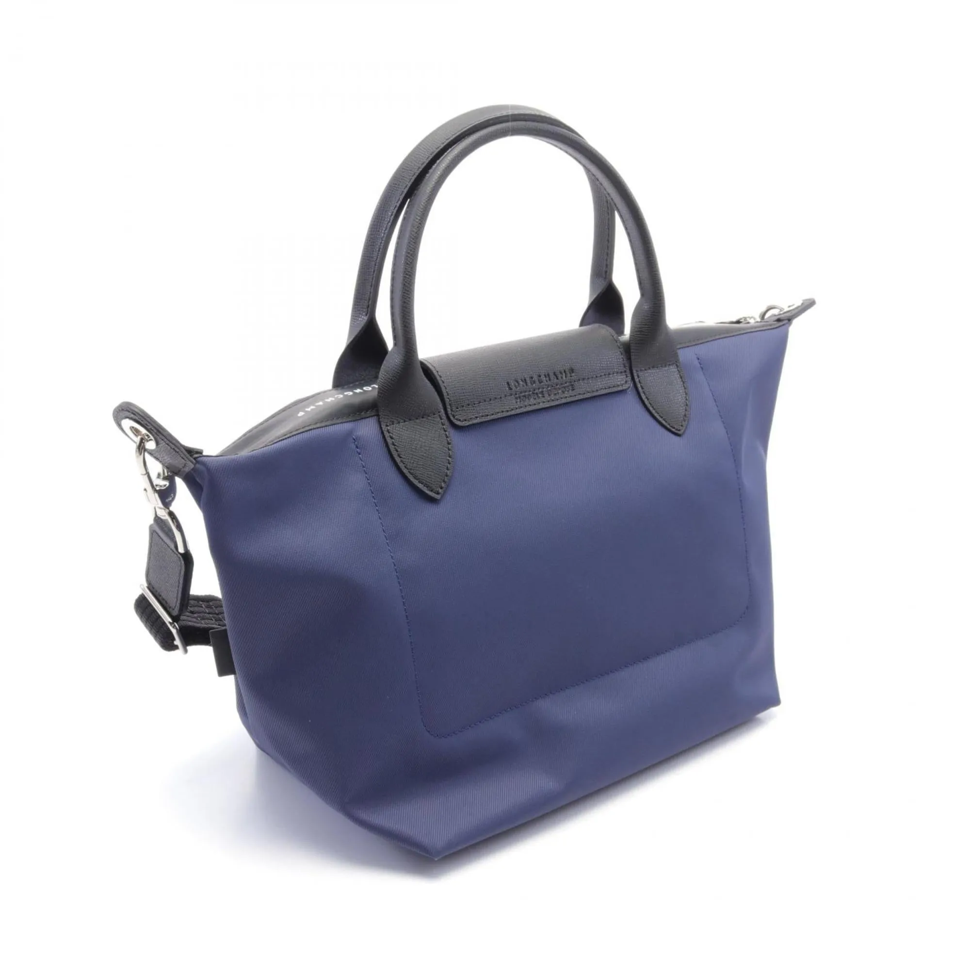 Longchamp  Navy Nylon Leather Tote Bag (Pre-Owned)
