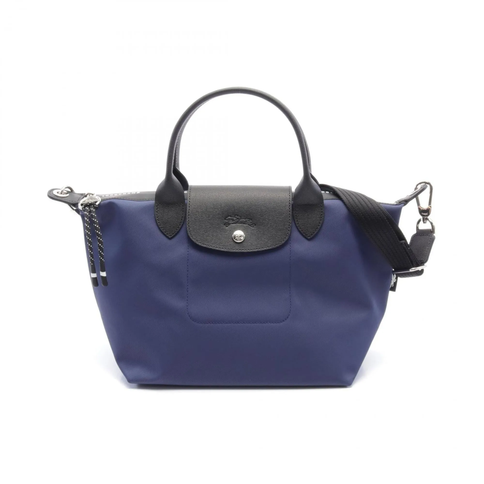 Longchamp  Navy Nylon Leather Tote Bag (Pre-Owned)