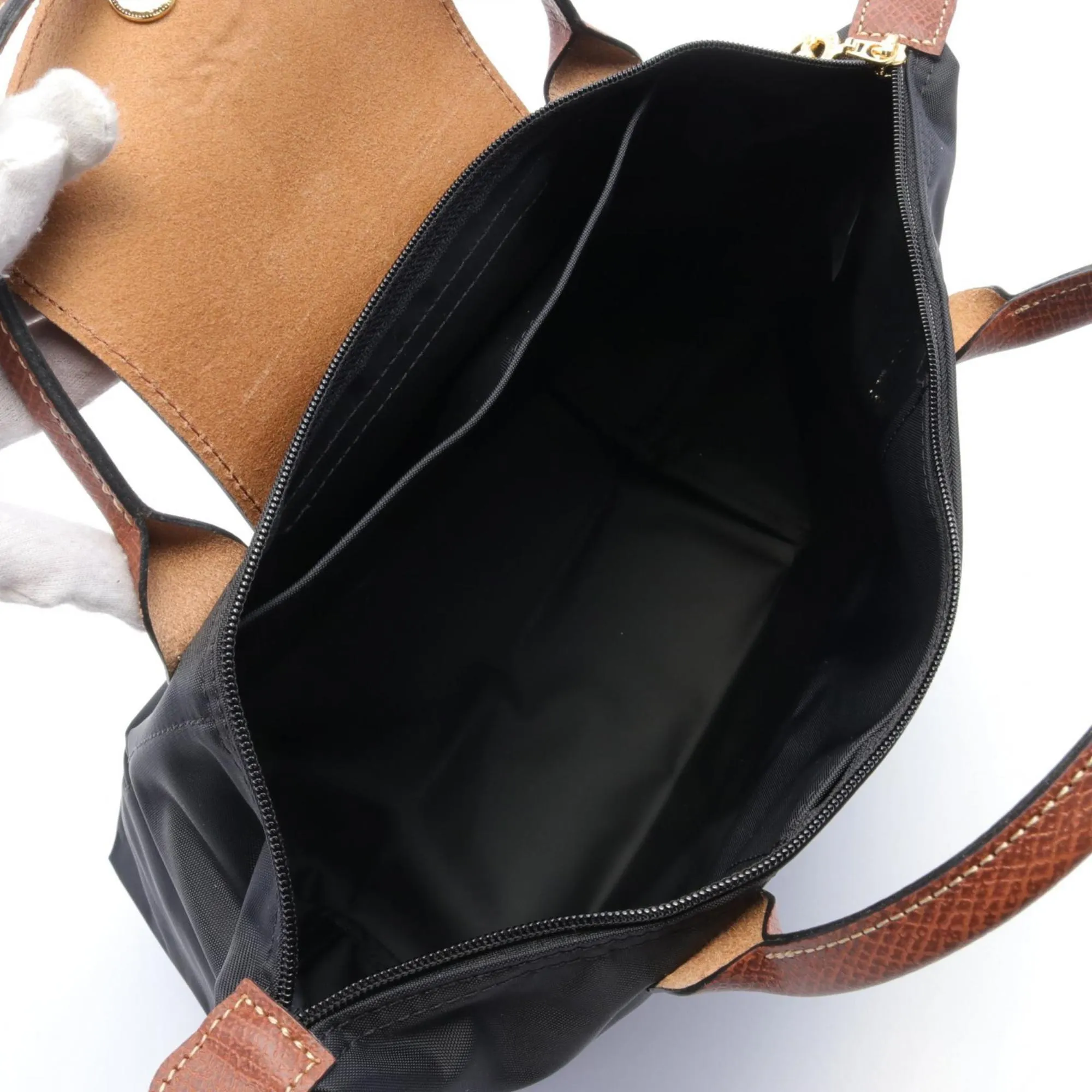 Longchamp   Nylon Leather Handbag