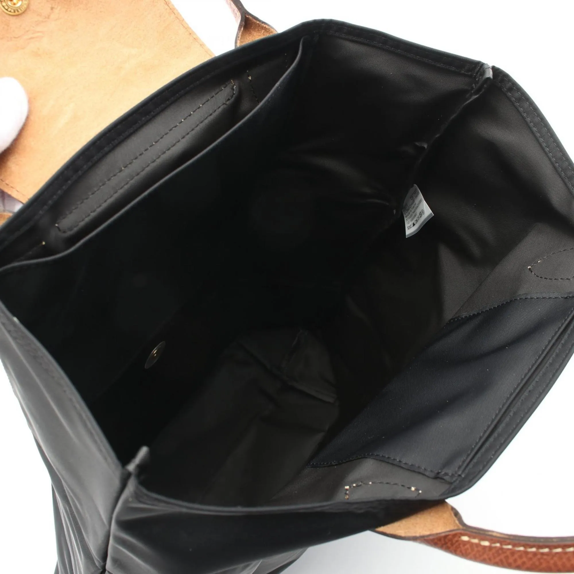 Longchamp  Nylon Leather Shopping Bag Tote Bag (Pre-Owned)