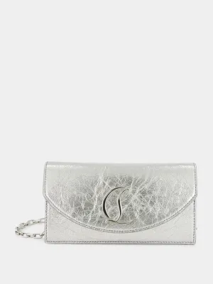 Loubi54 Silver Laminated Clutch