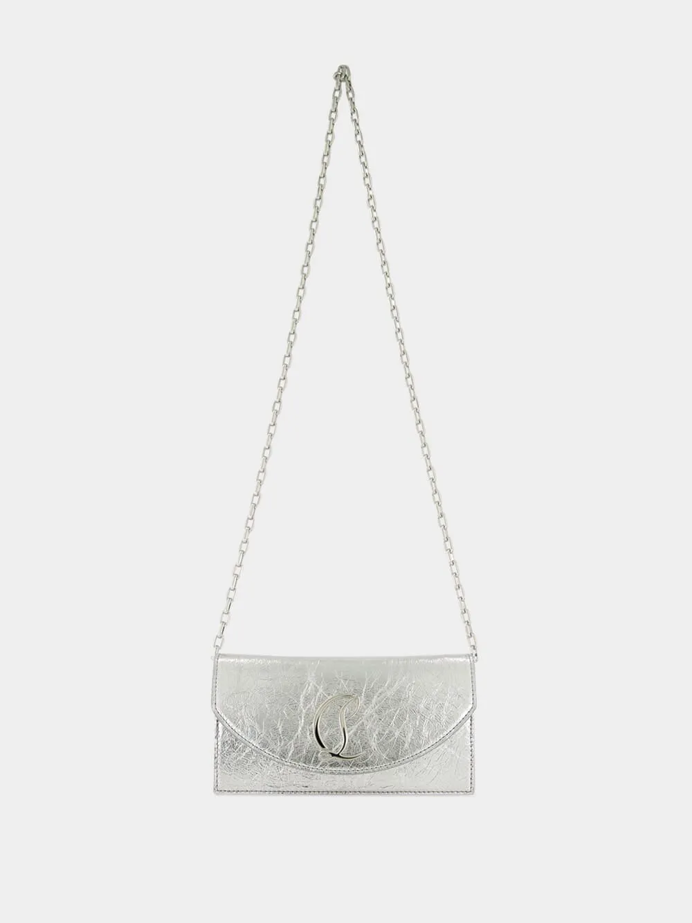 Loubi54 Silver Laminated Clutch