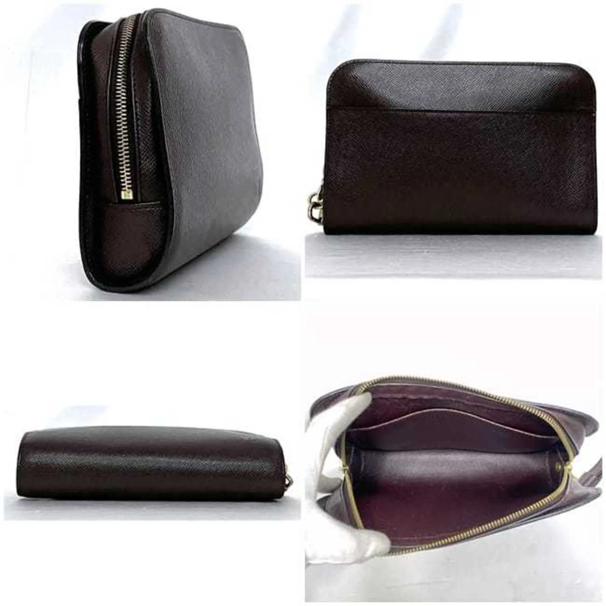Louis Vuitton Acajou Taiga Leather Clutch Bag (Pre-Owned)