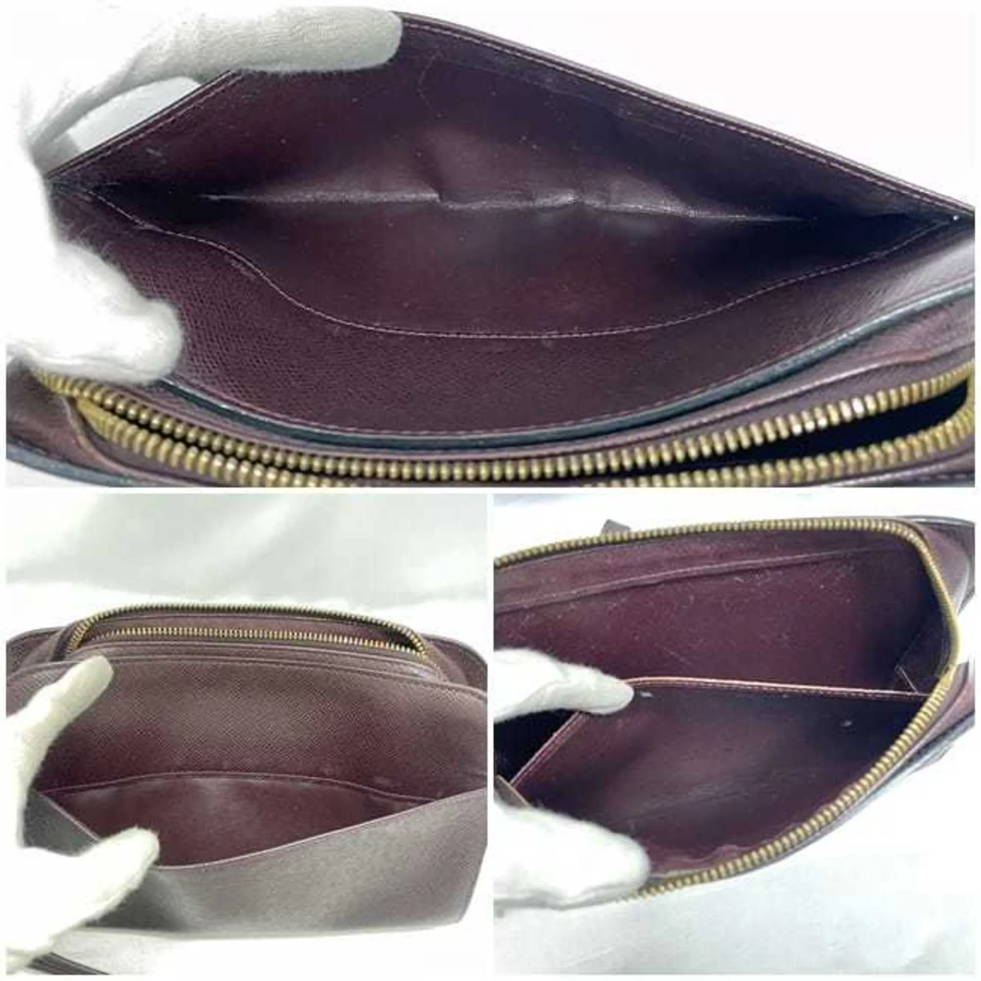 Louis Vuitton Acajou Taiga Leather Clutch Bag (Pre-Owned)