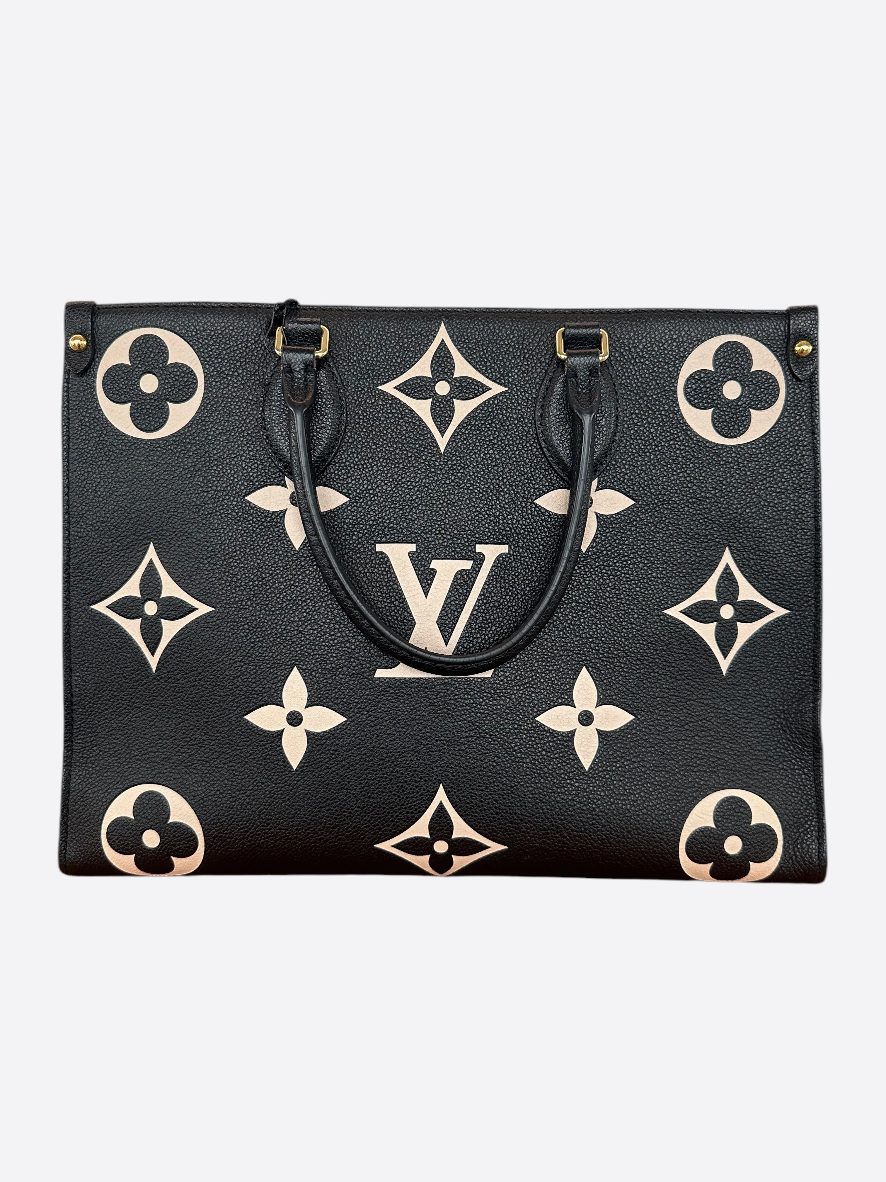 Louis Vuitton Black & Cream Monogram Empreinte OnTheGo MM