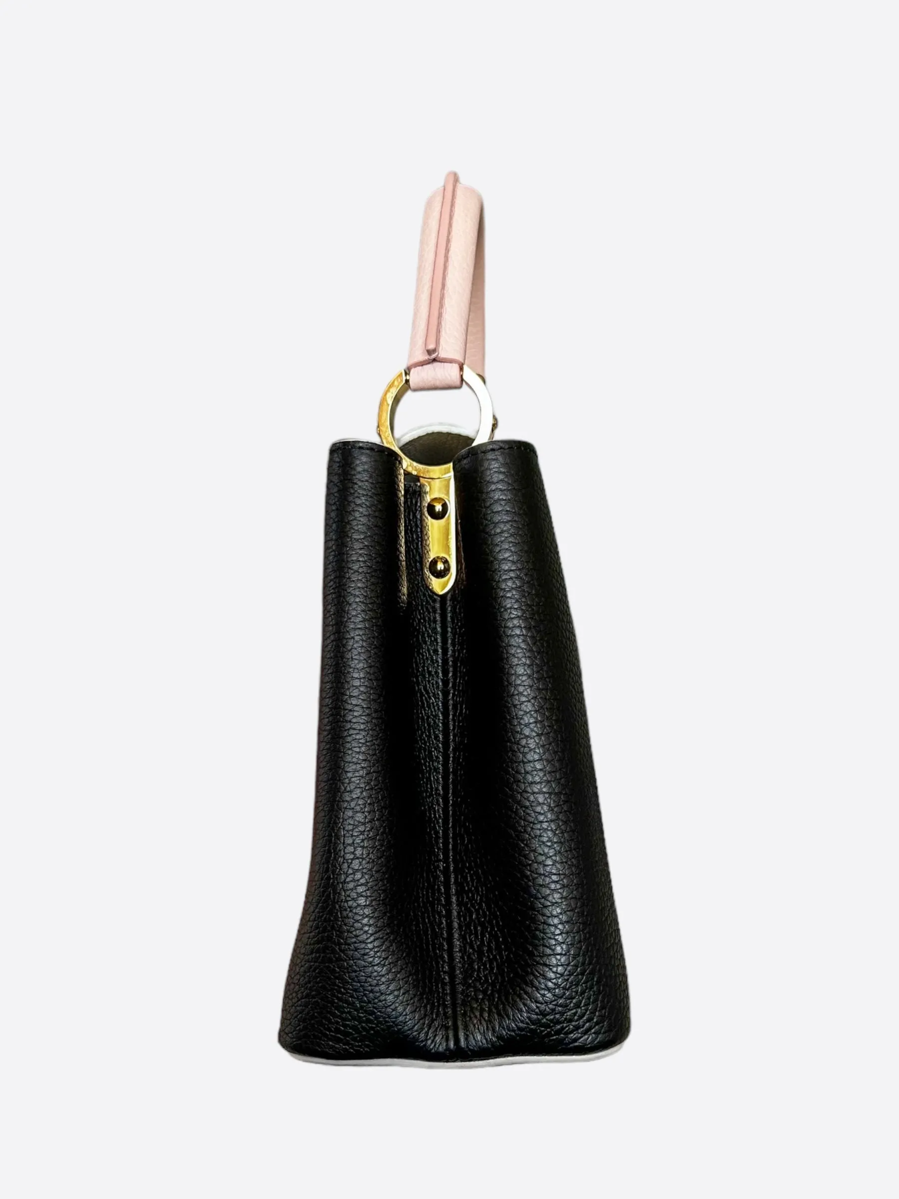Louis Vuitton Black & White Capucines PM