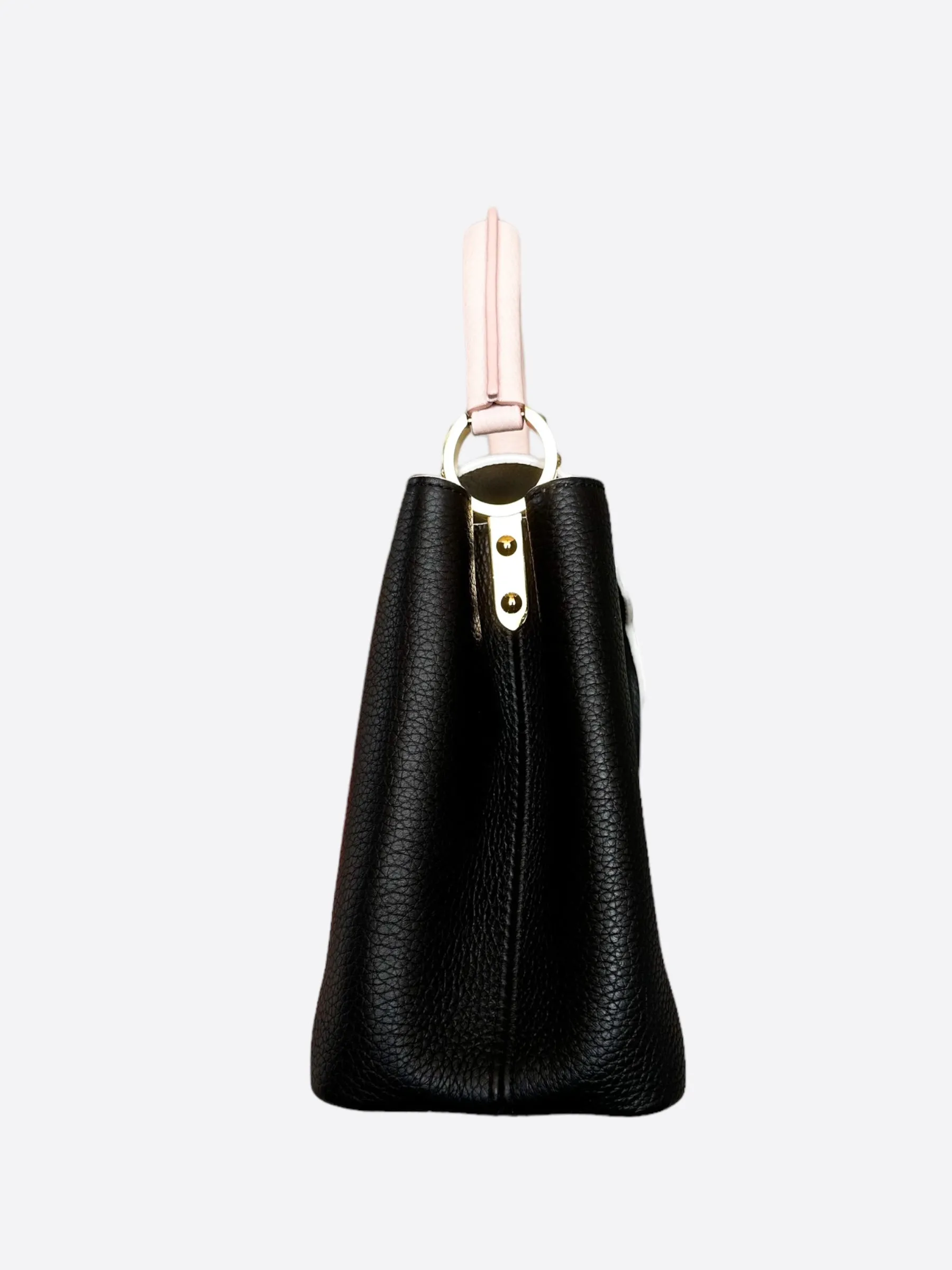 Louis Vuitton Black & White Capucines PM