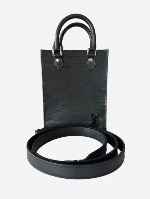 Louis Vuitton Black EPI Mini Sac Plat