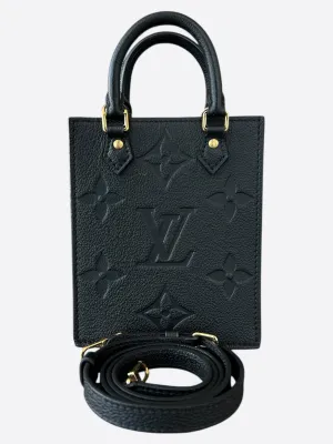 Louis Vuitton Black Monogram Empreinte Petit Sac Plat