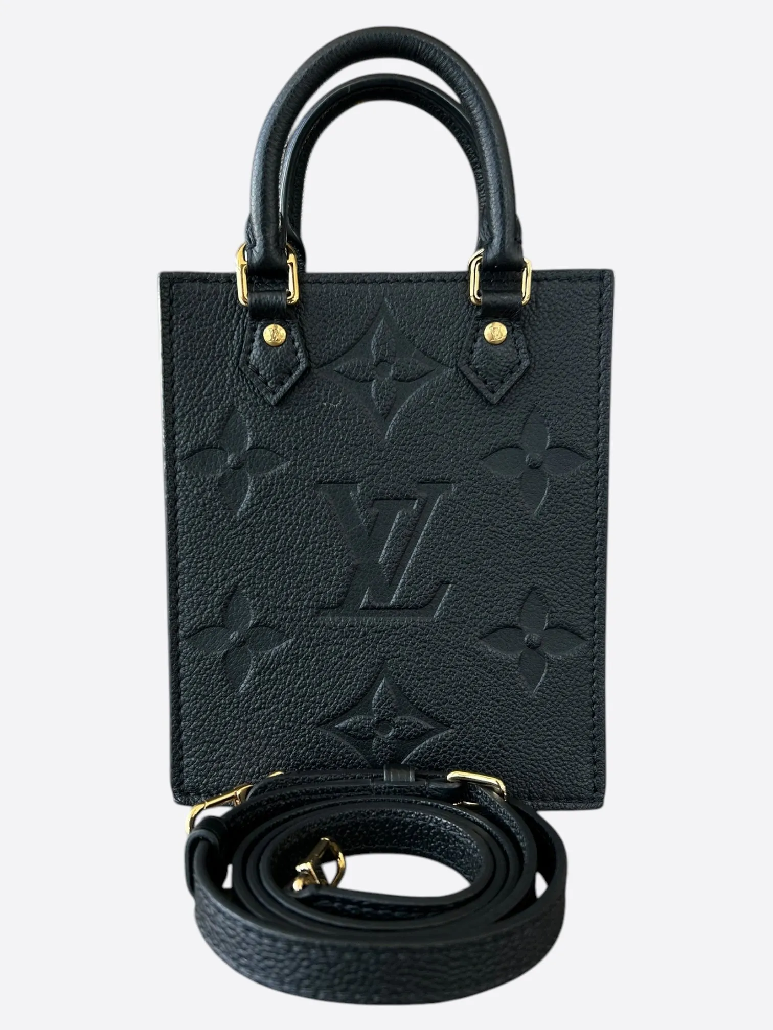 Louis Vuitton Black Monogram Empreinte Petit Sac Plat