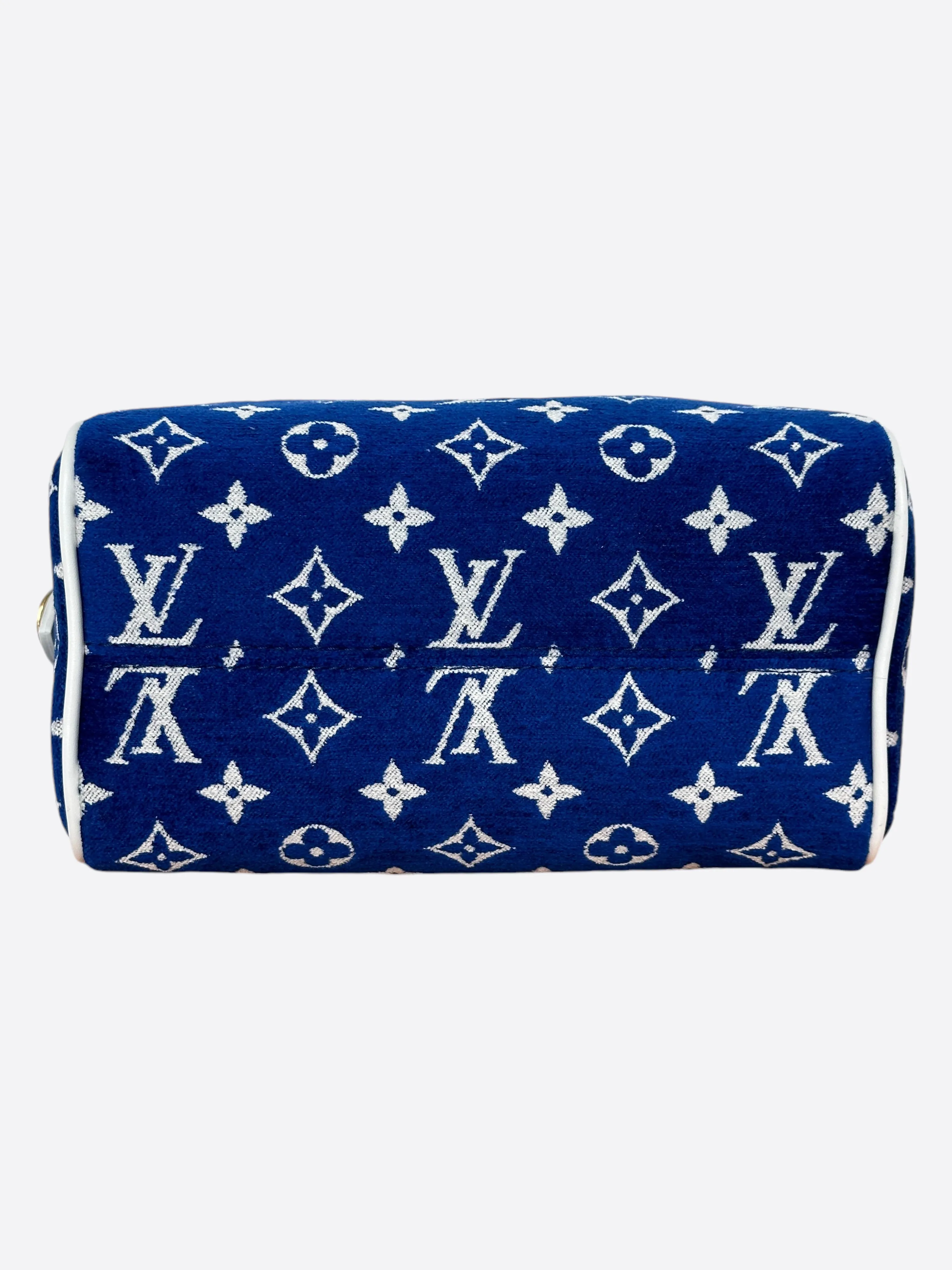 Louis Vuitton Blue & White Tennis Monogram Speedy 20