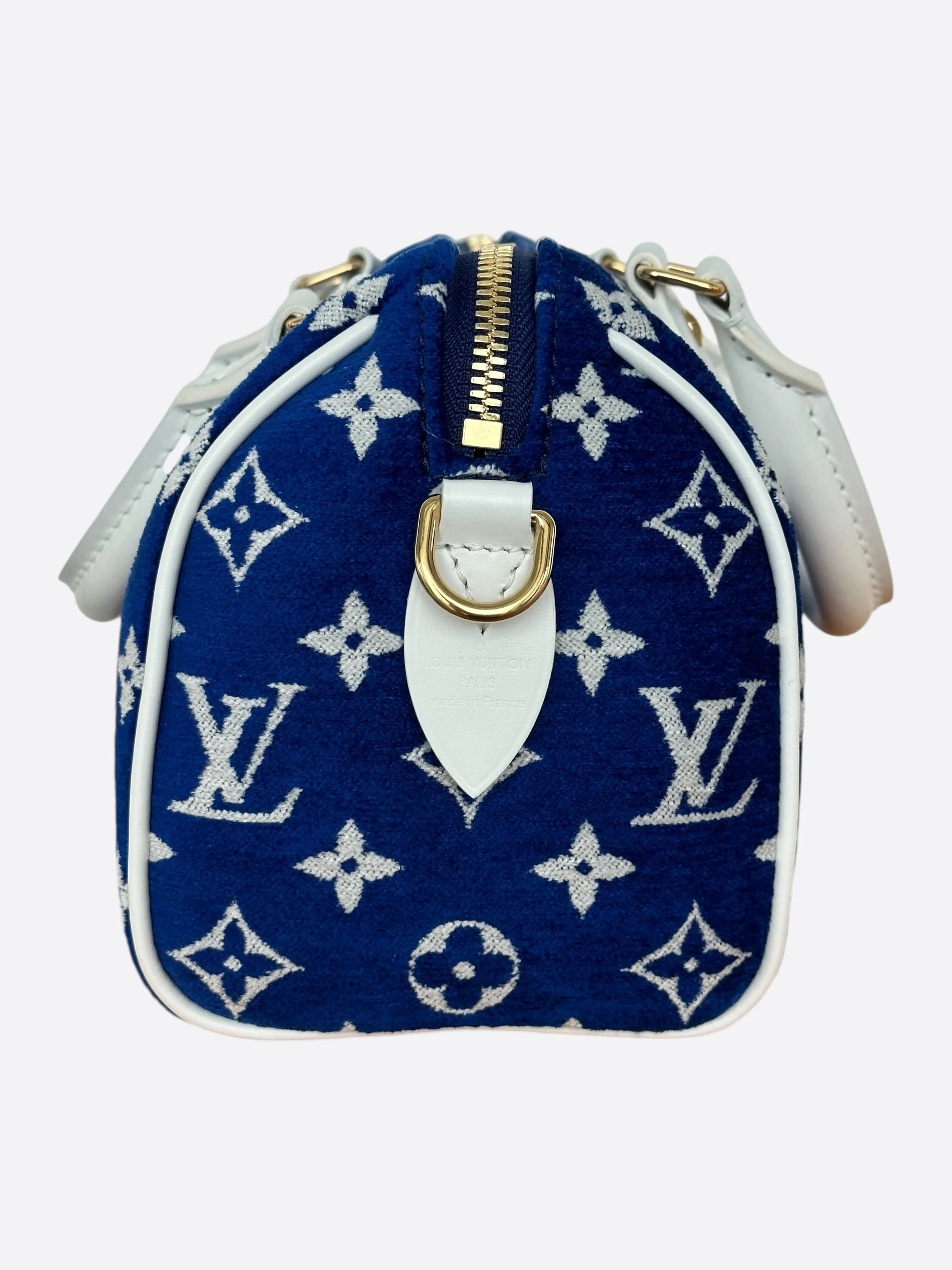Louis Vuitton Blue & White Tennis Monogram Speedy 20
