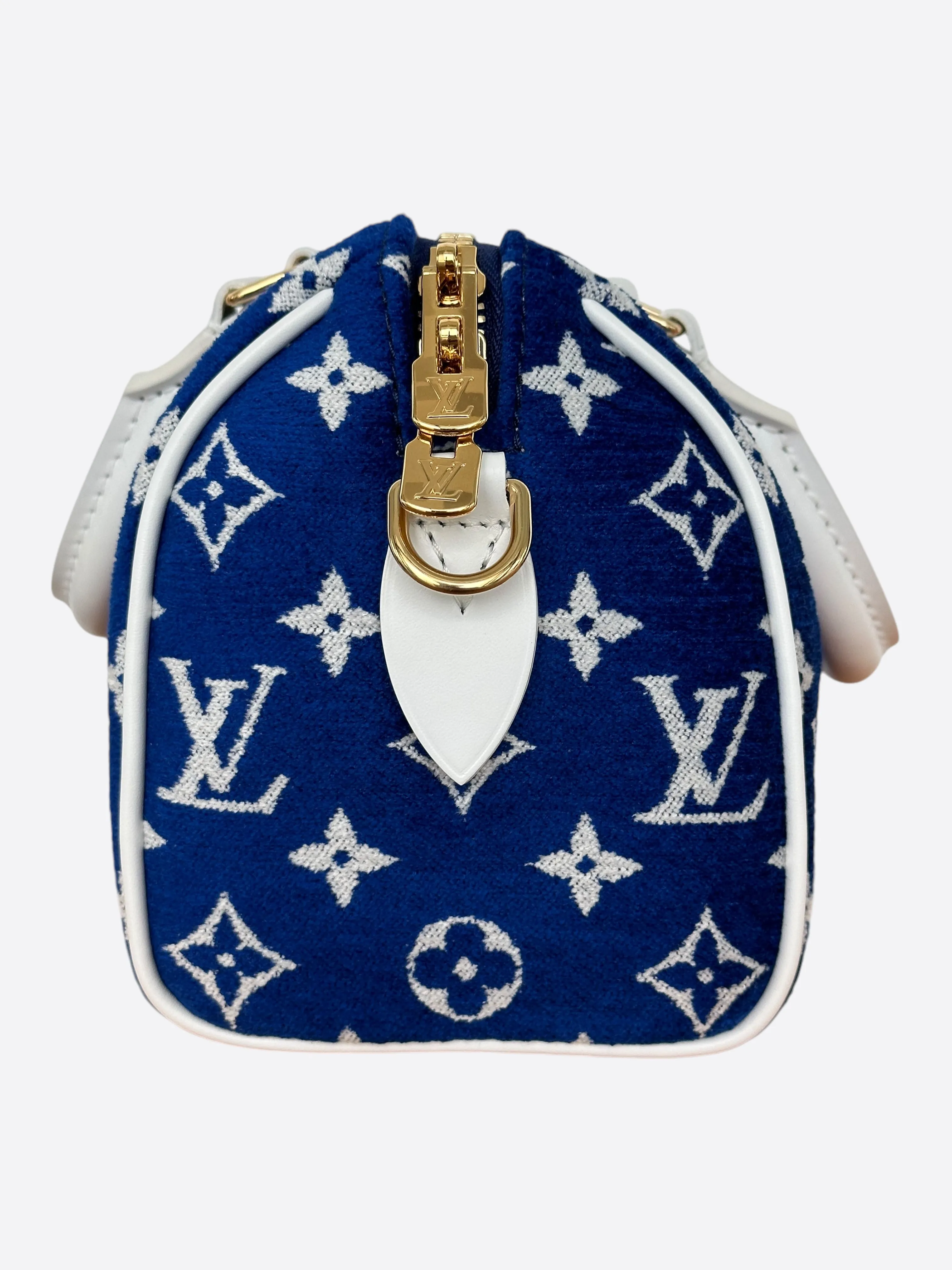 Louis Vuitton Blue & White Tennis Monogram Speedy 20