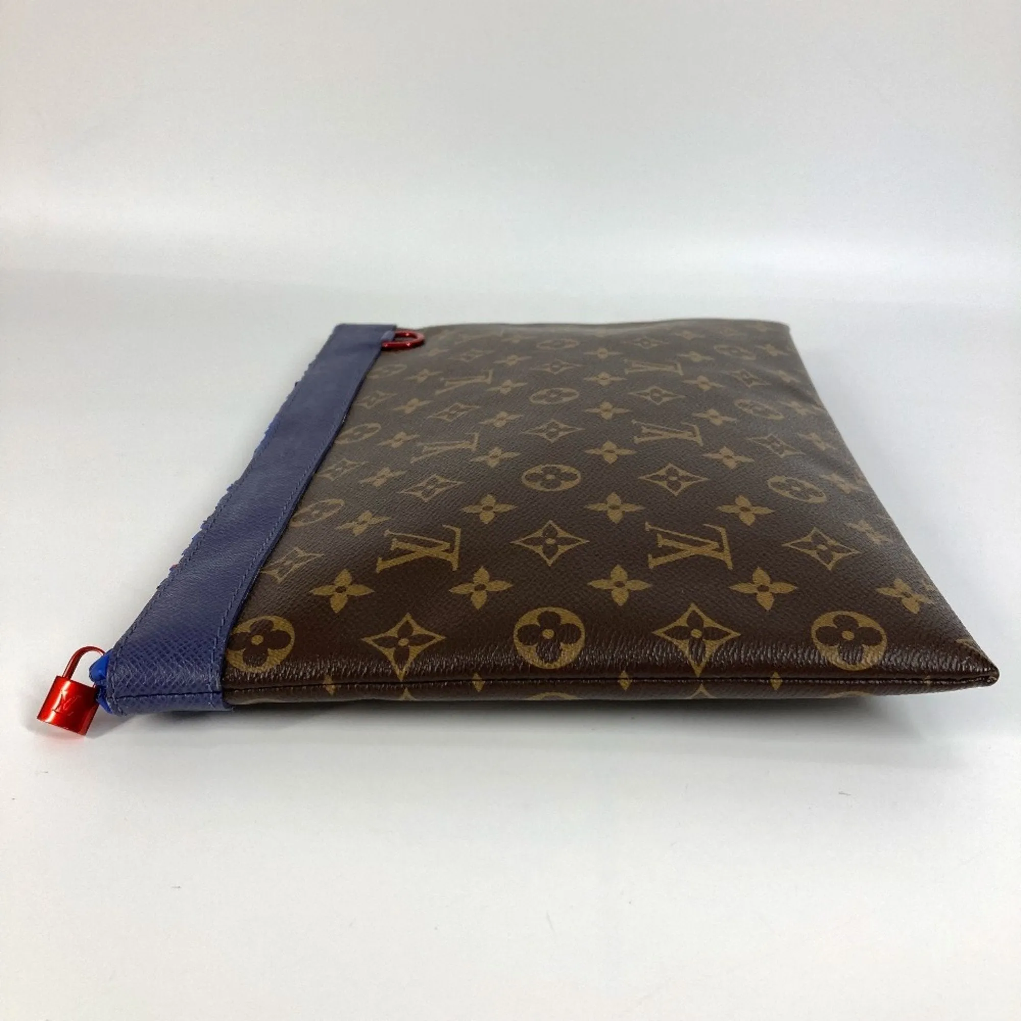Louis Vuitton blue  Color Monogram Canvas Clutch Bag Pochette Pouch (Pre-Owned)
