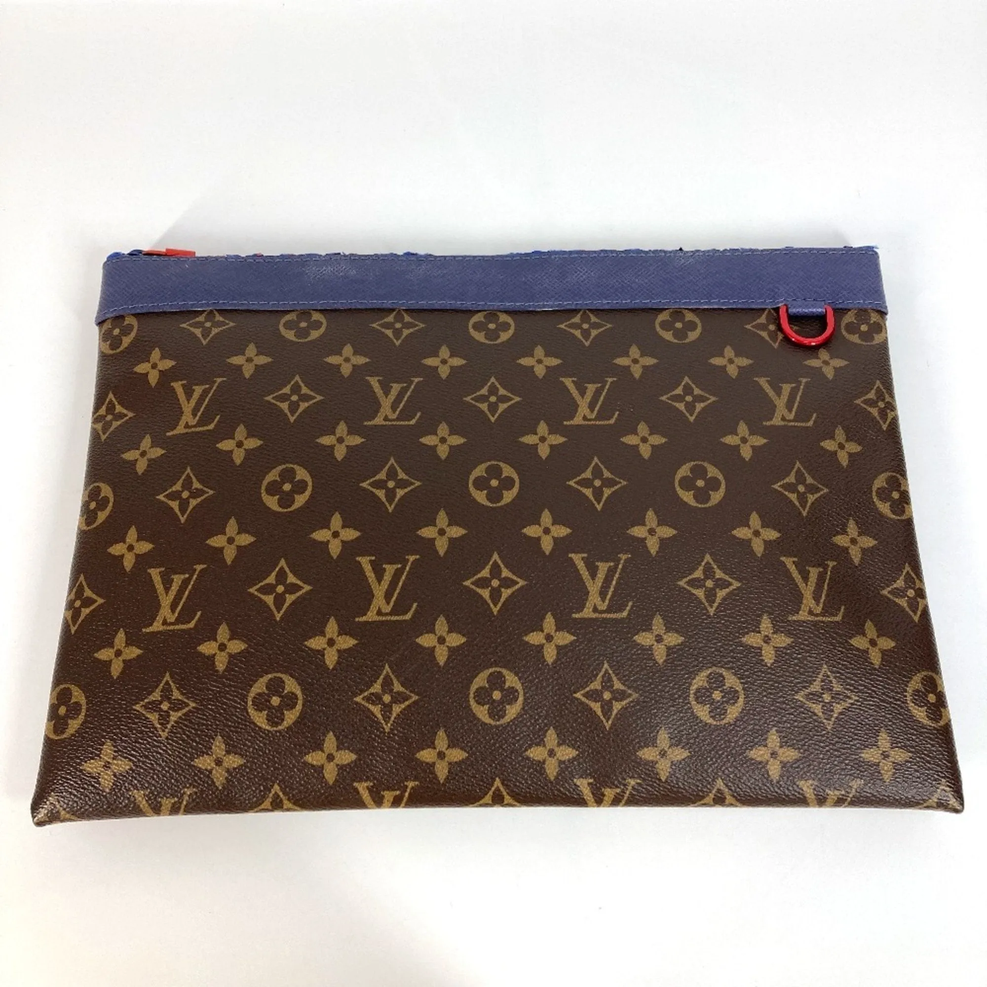 Louis Vuitton blue  Color Monogram Canvas Clutch Bag Pochette Pouch (Pre-Owned)