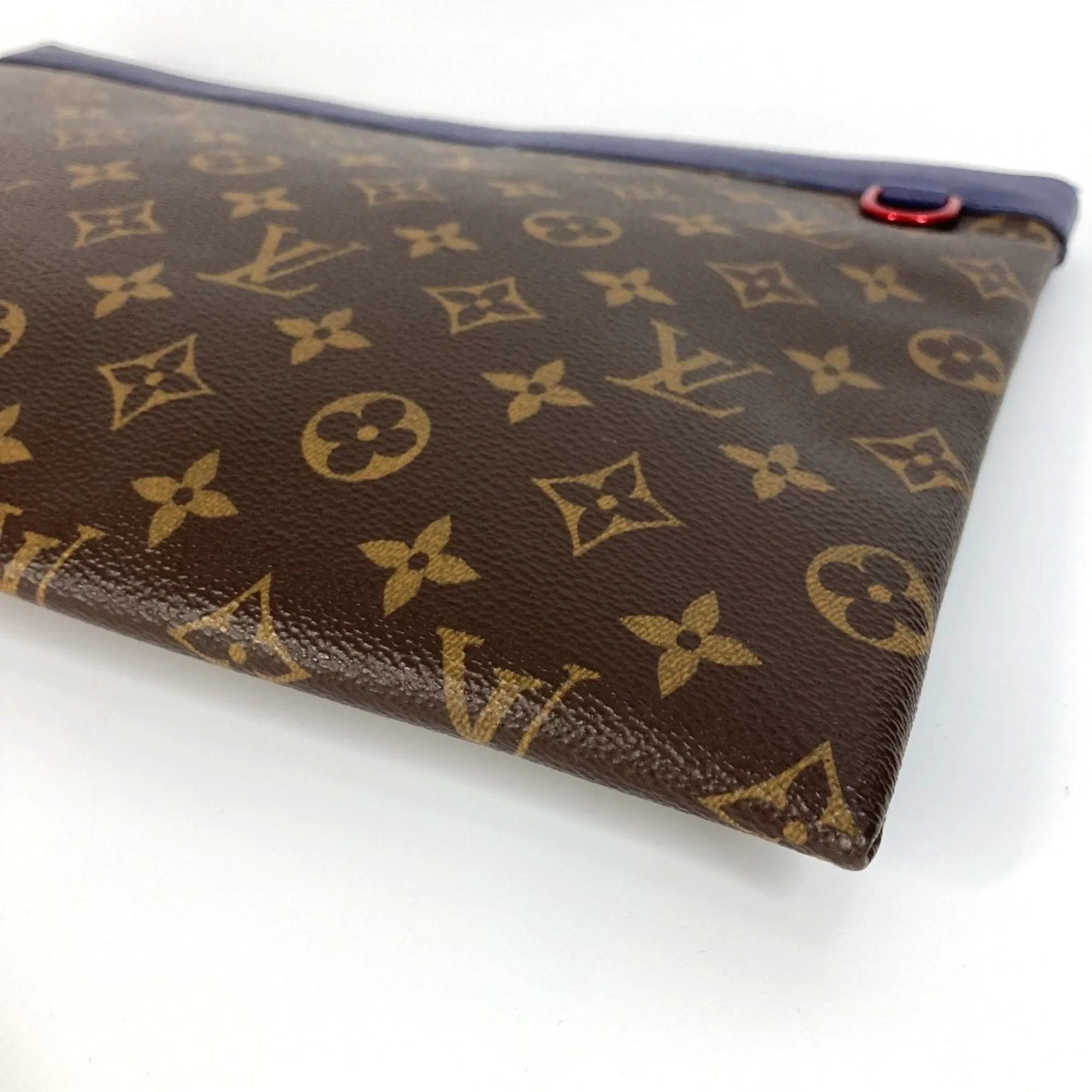 Louis Vuitton blue  Color Monogram Canvas Clutch Bag Pochette Pouch (Pre-Owned)