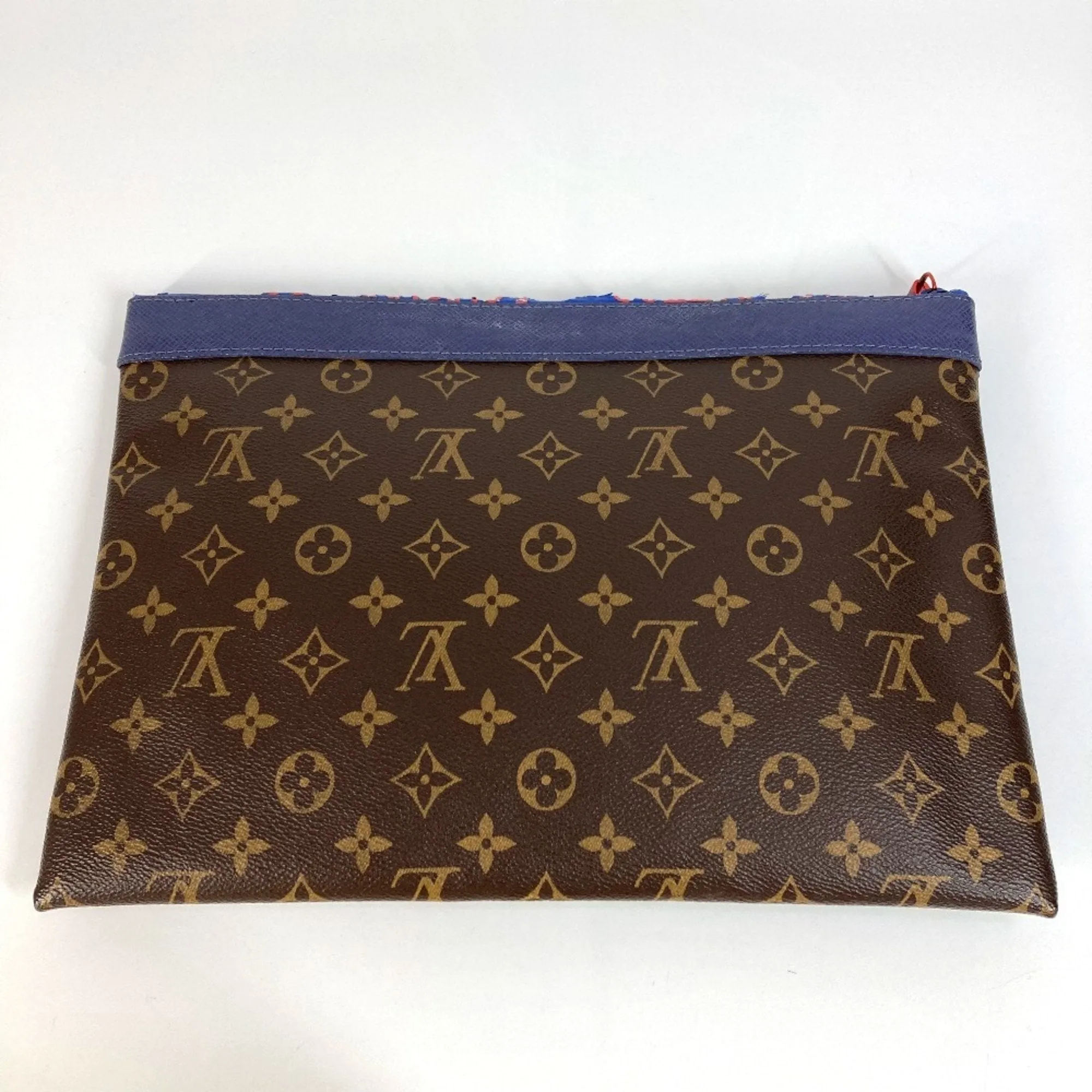 Louis Vuitton blue  Color Monogram Canvas Clutch Bag Pochette Pouch (Pre-Owned)