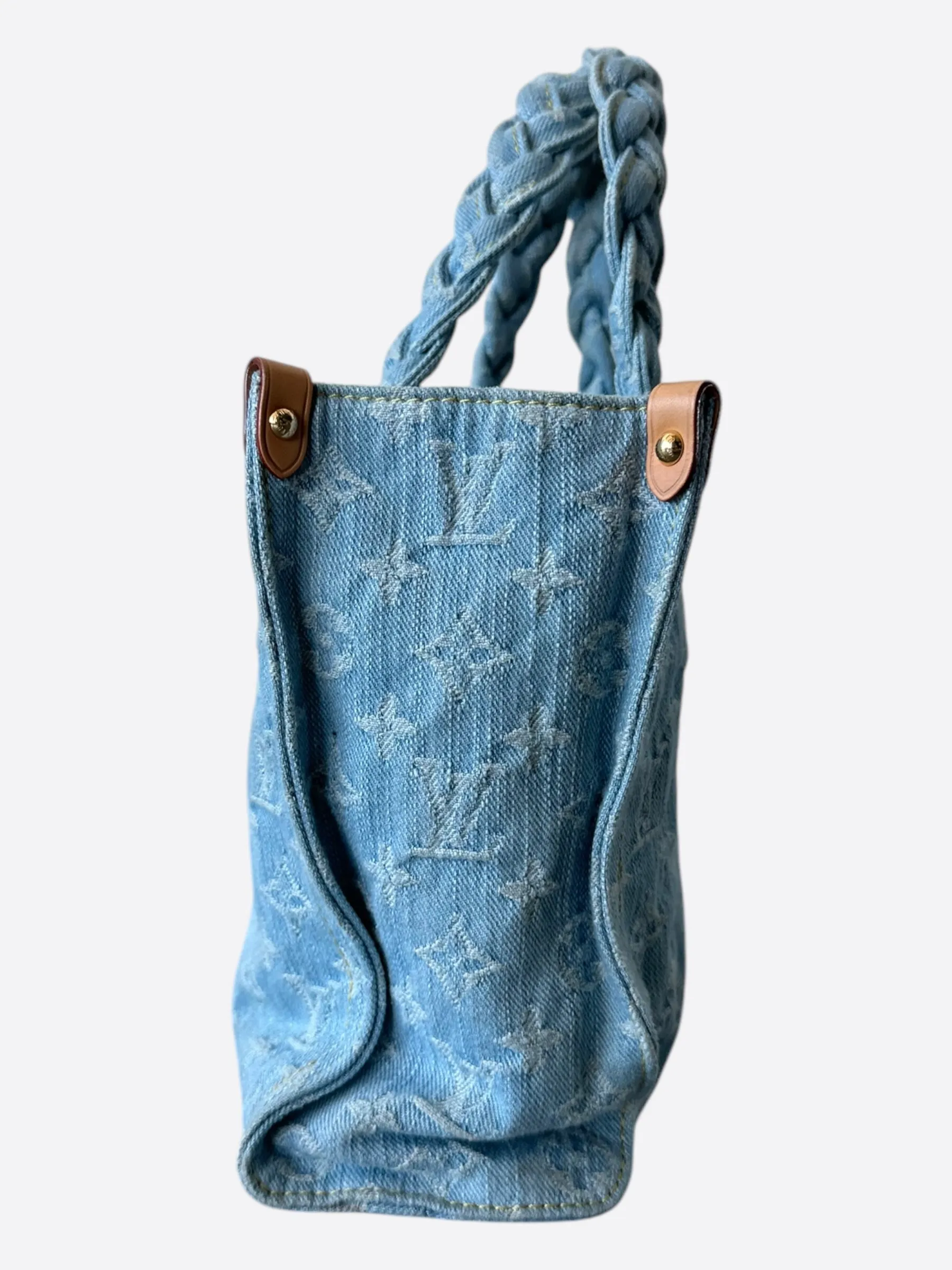 Louis Vuitton Blue Denim Monogram Braided OnTheGo PM