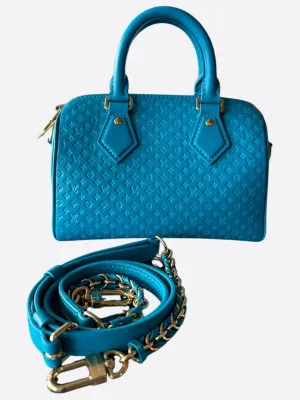 Louis Vuitton Blue Nano Monogram Speedy 20