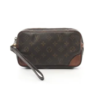 Louis Vuitton Coated Canvas Leather Clutch Bag (Pre-Owned)