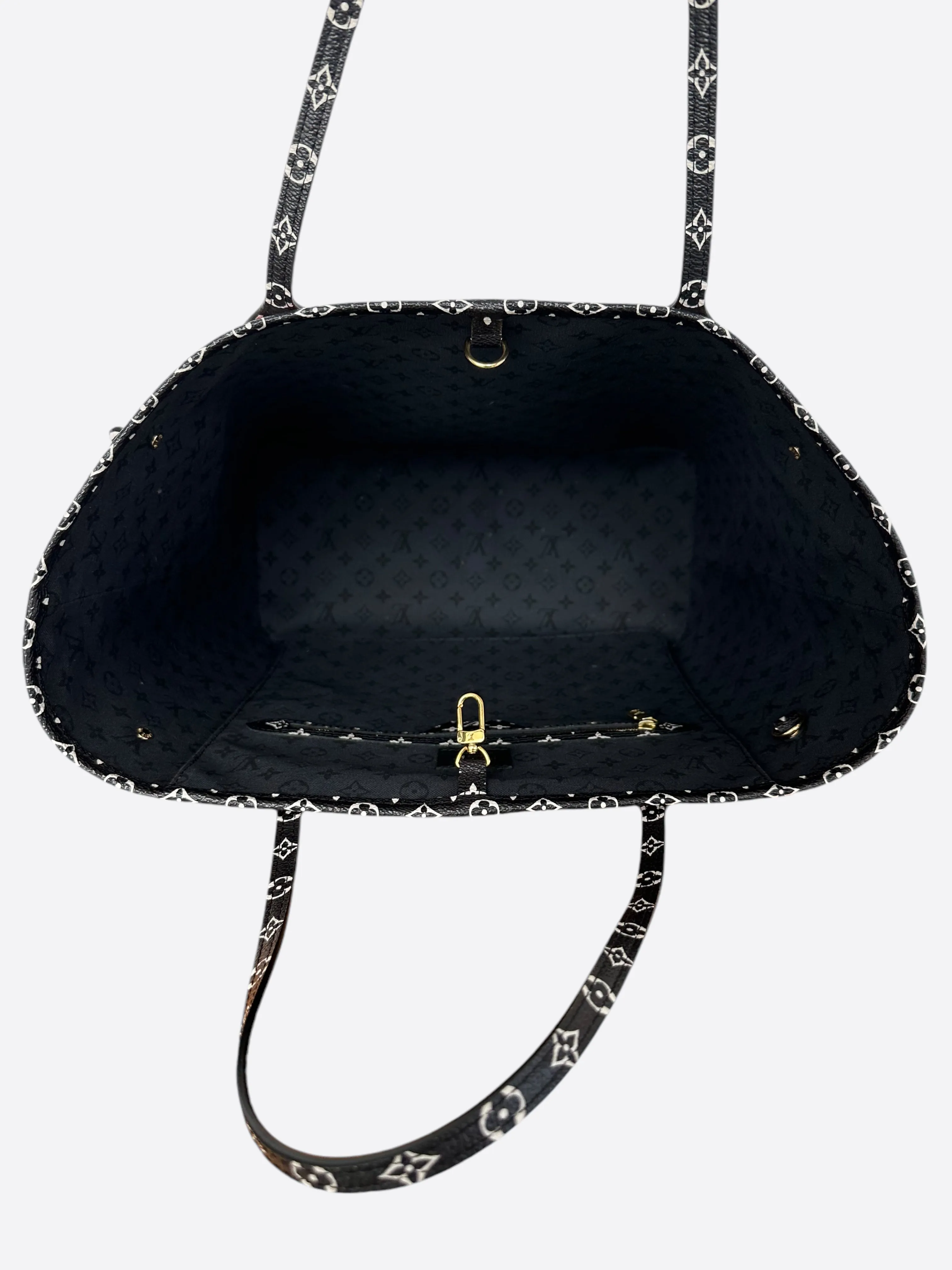 Louis Vuitton Cream & Red Crafty Monogram Neverfull MM