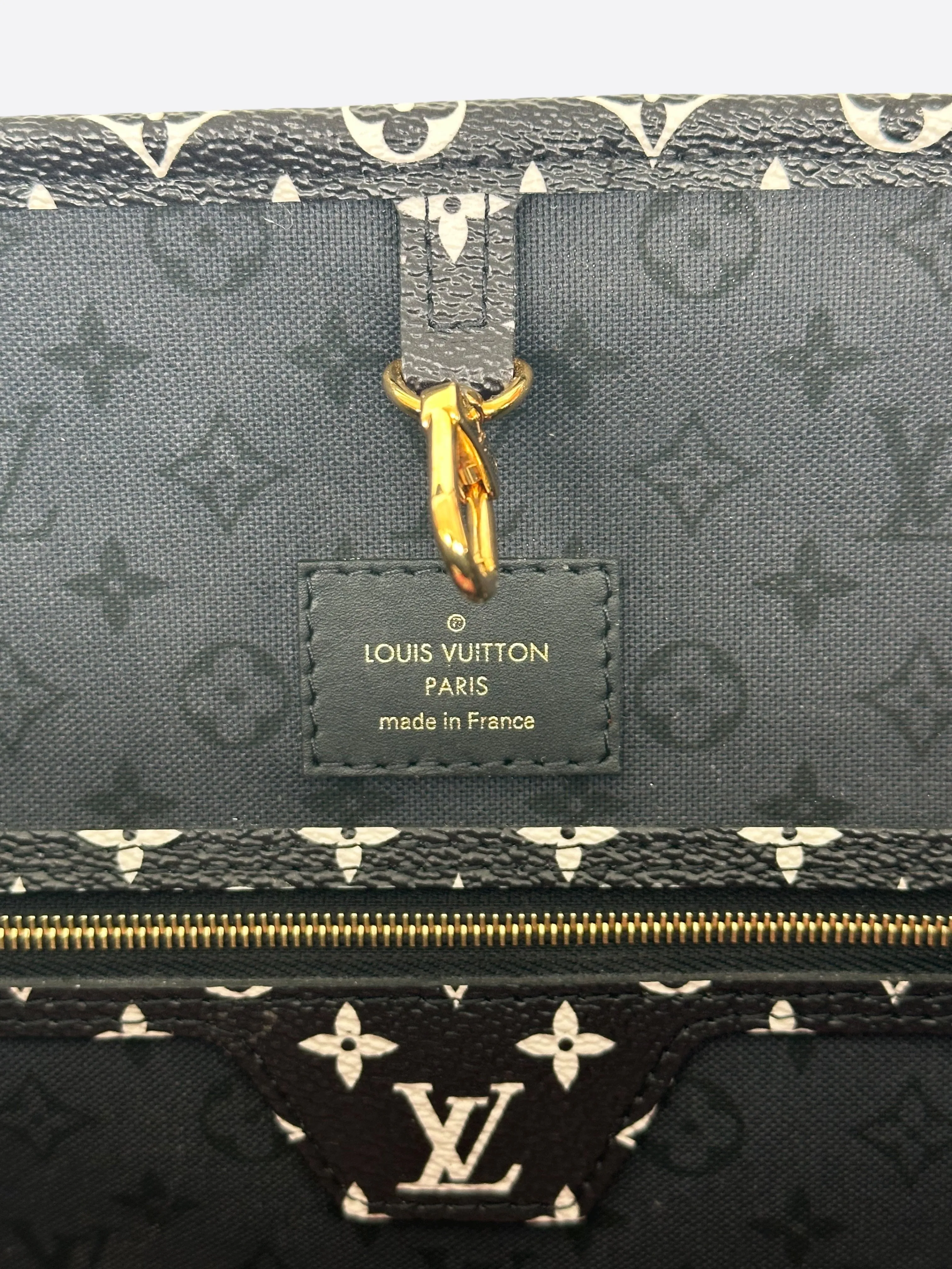 Louis Vuitton Cream & Red Crafty Monogram Neverfull MM