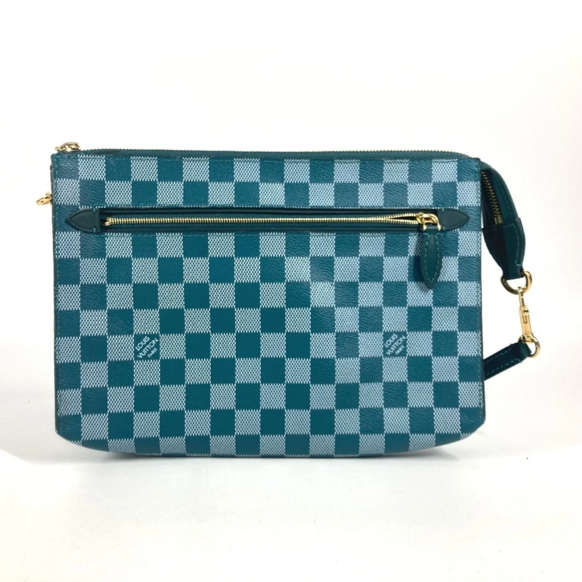 Louis Vuitton Cyan Pvc Leather Clutch Bag Shoulder Bag (Pre-Owned)