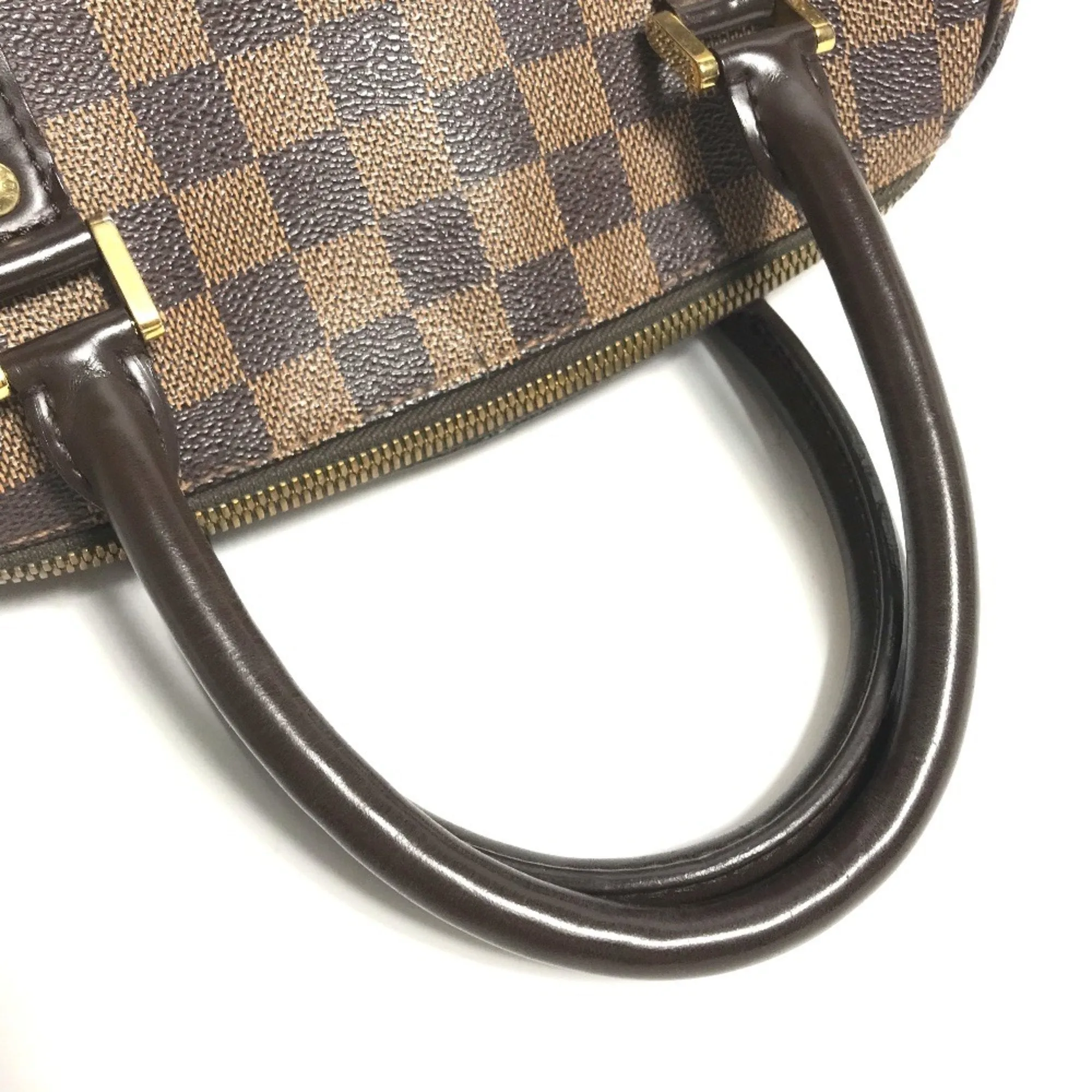 Louis Vuitton Damier Canvas Ebene Damier Canvas Boston Bag Handbag (Pre-Owned)