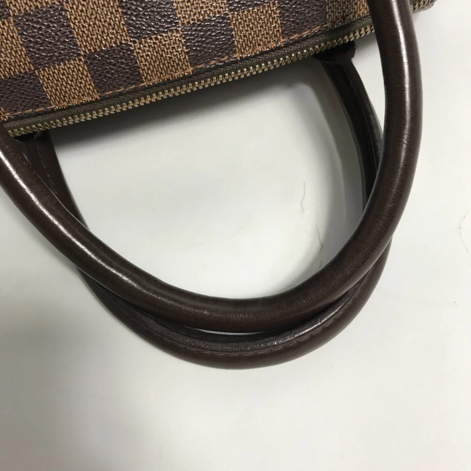 Louis Vuitton Damier Canvas Ebene Damier Canvas Boston Bag Handbag (Pre-Owned)