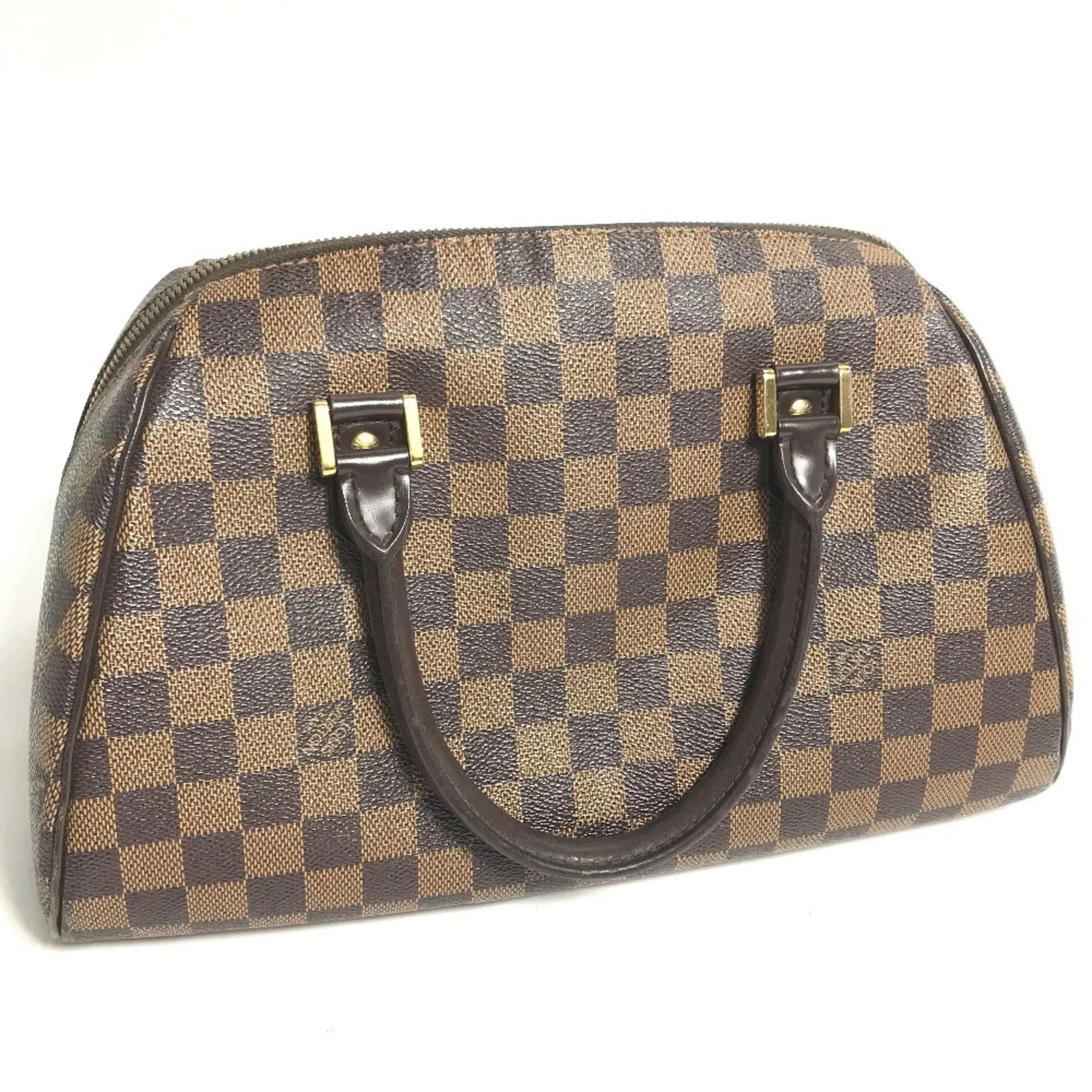 Louis Vuitton Damier Canvas Ebene Damier Canvas Boston Bag Handbag (Pre-Owned)