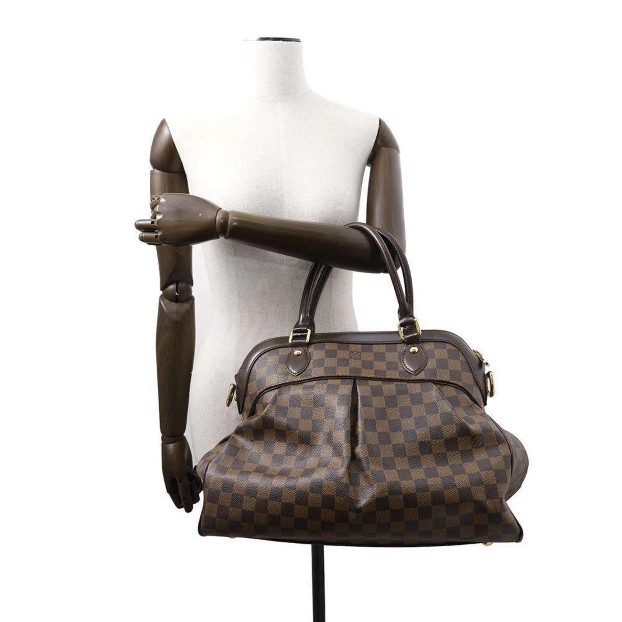 Louis Vuitton Ebene Color Damier Canvas Handbag (Pre-Owned)