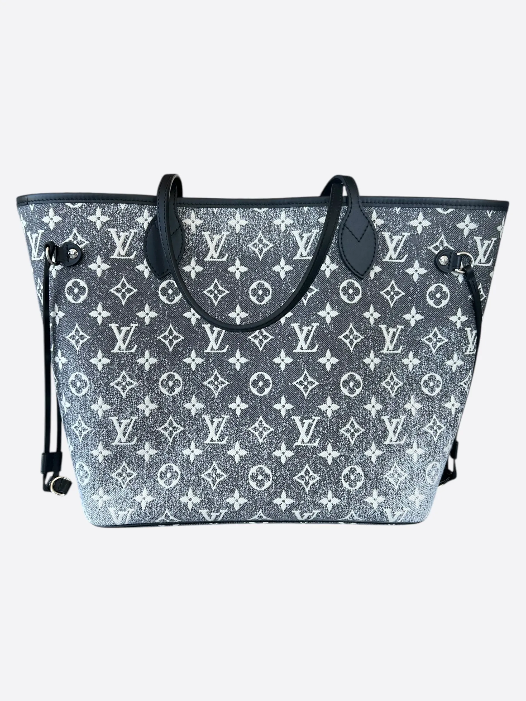 Louis Vuitton Grey & White Denim Monogram Neverfull MM