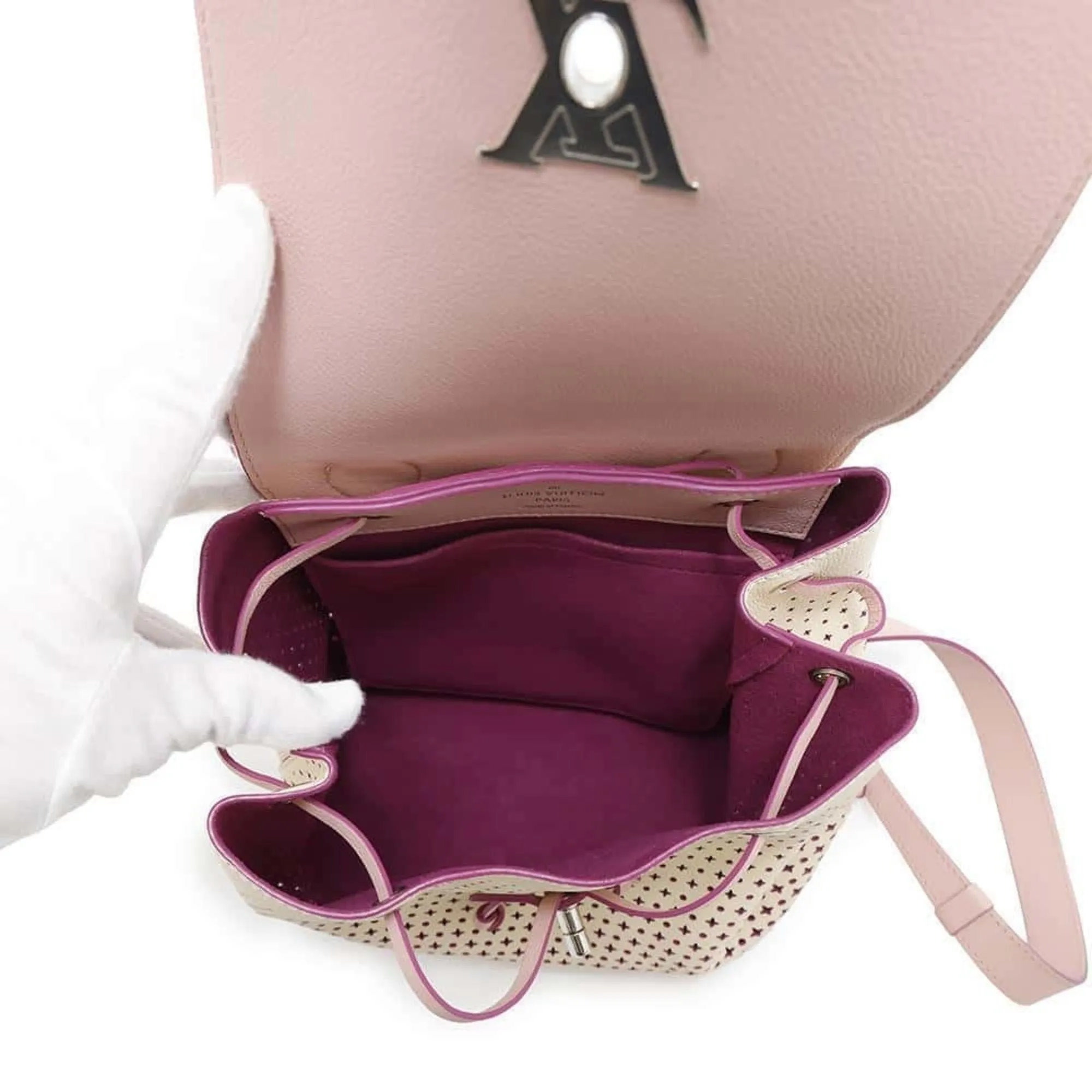 Louis Vuitton ivory pink Leather Backpack (Pre-Owned)
