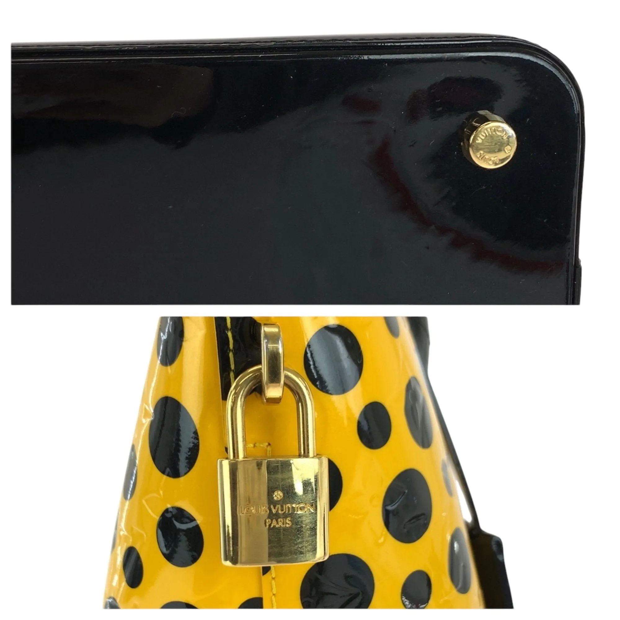 Louis Vuitton Jaune yellow Patent Leather Handbag (Pre-Owned)