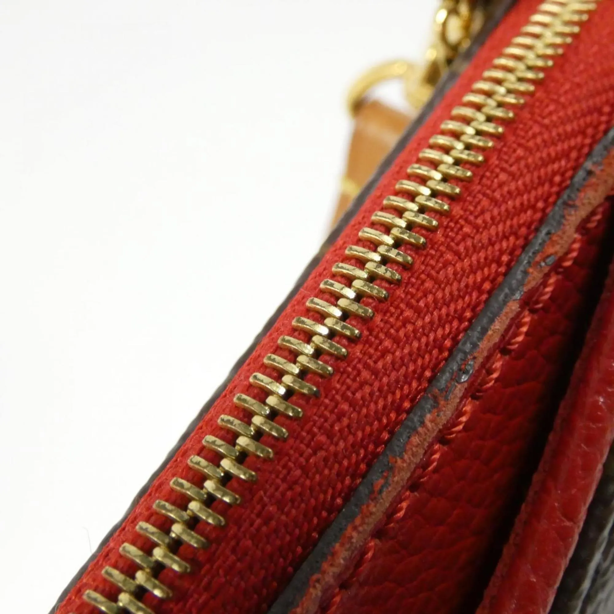 Louis Vuitton Monogram Cerise Marron Coated Canvas Clutch Bag Shoulder Bag (Pre-Owned)