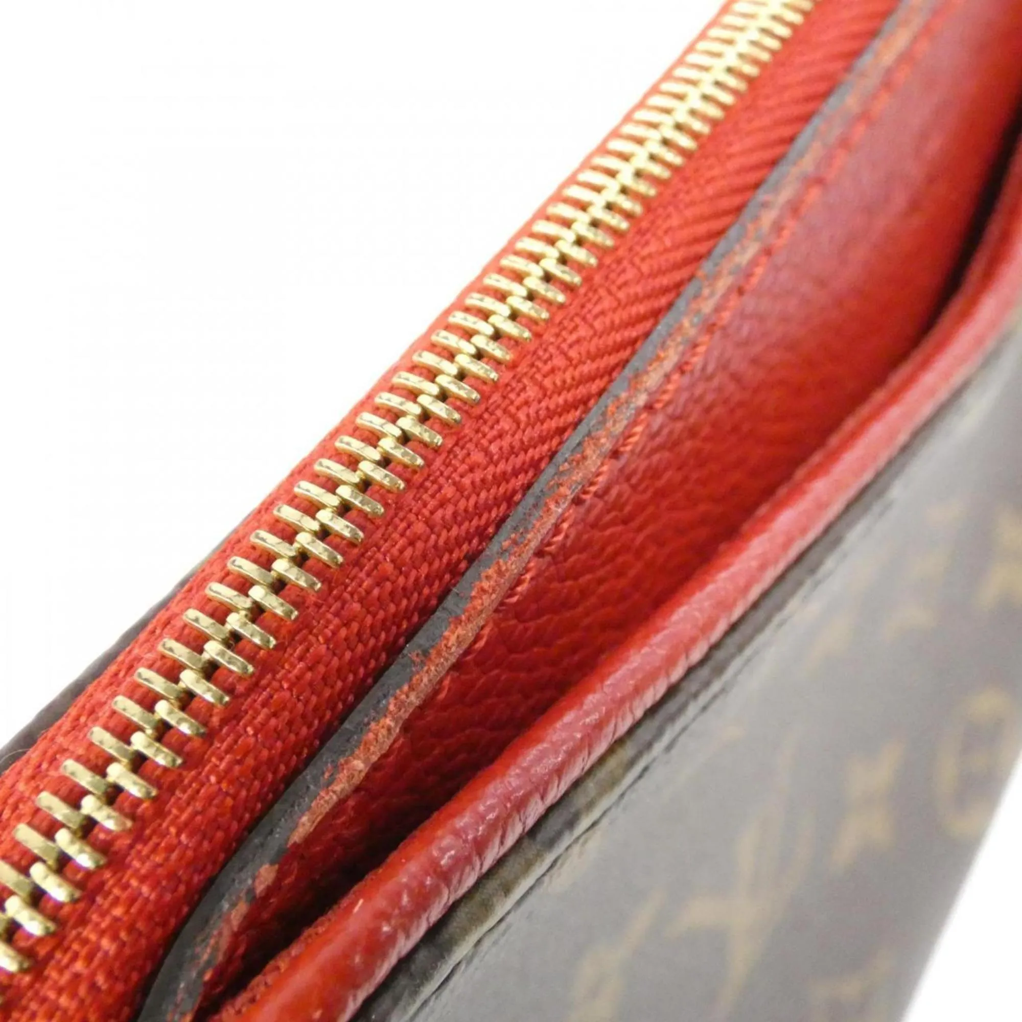 Louis Vuitton Monogram Cerise Marron Coated Canvas Clutch Bag Shoulder Bag (Pre-Owned)