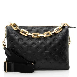 Louis Vuitton Monogram Embossed Lambskin Coussin MM Shoulder Bag