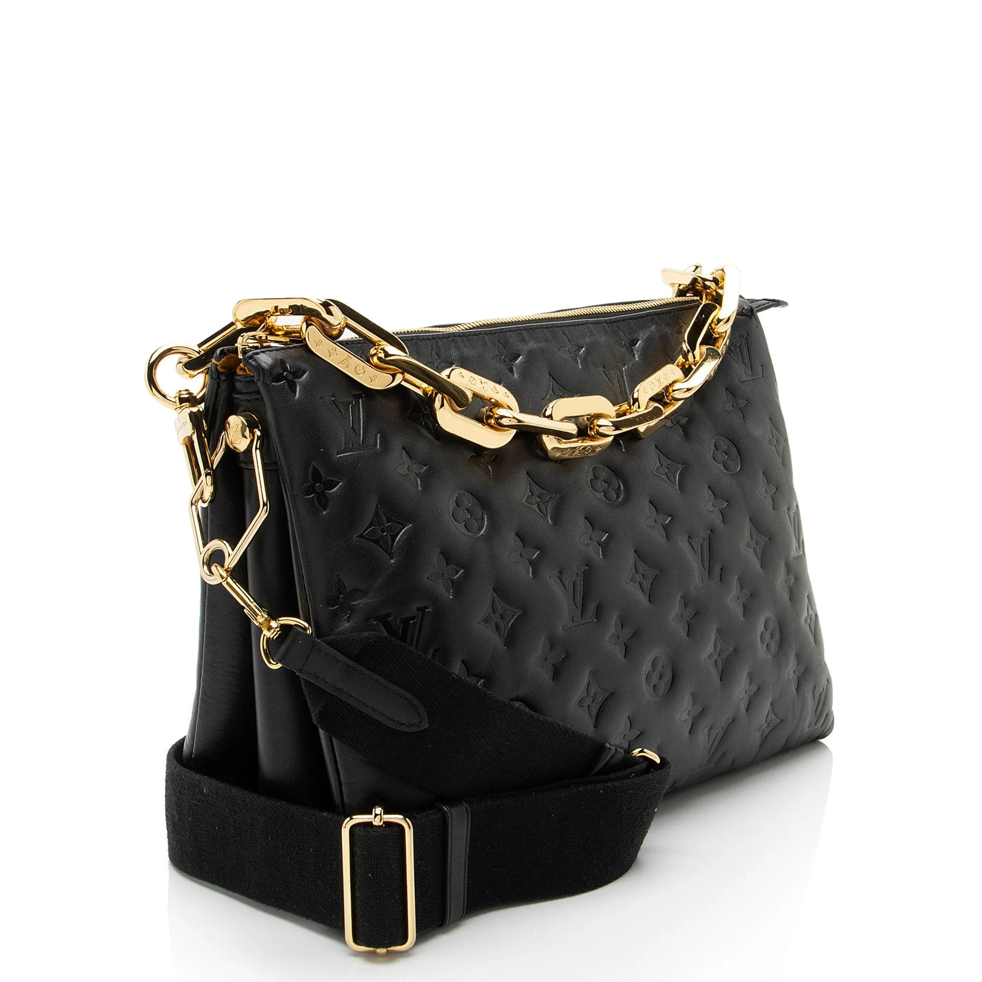 Louis Vuitton Monogram Embossed Lambskin Coussin MM Shoulder Bag