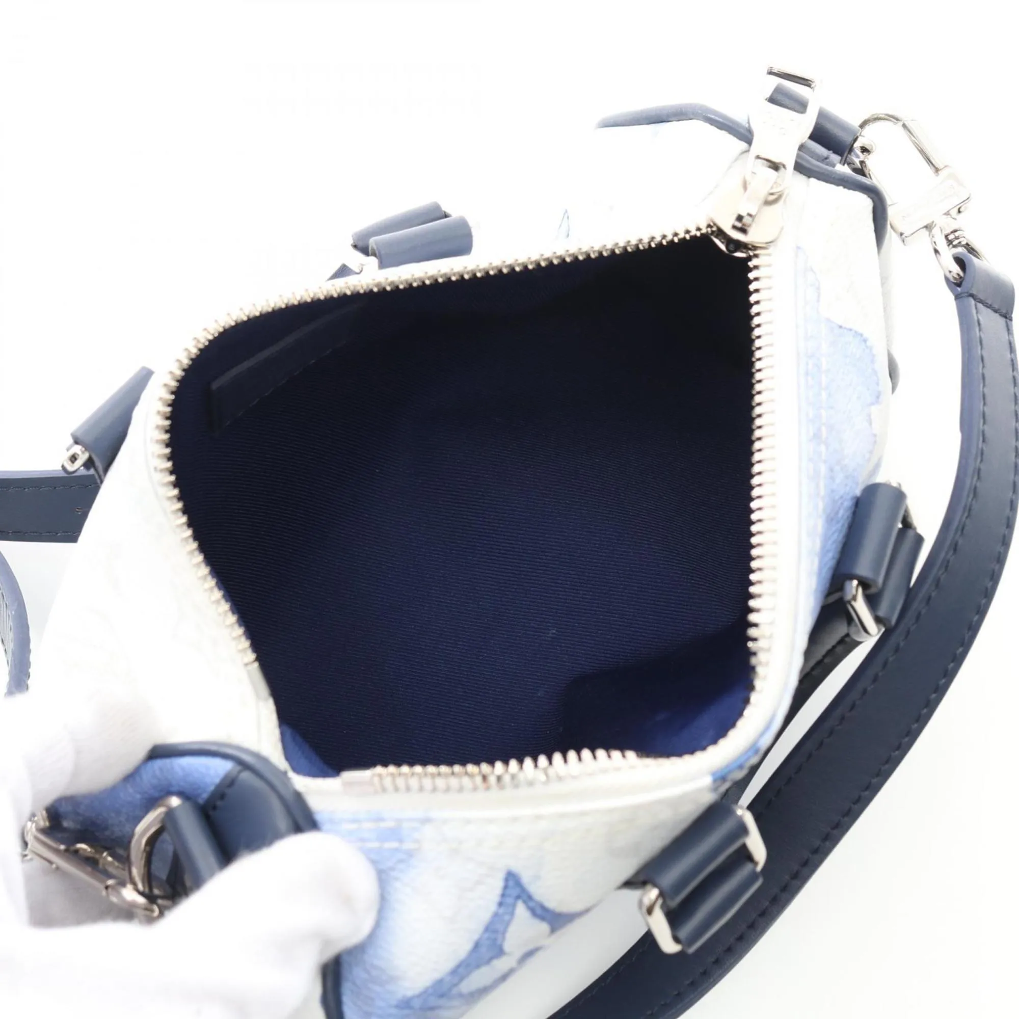 Louis Vuitton Navy Pvc Leather Handbag (Pre-Owned)