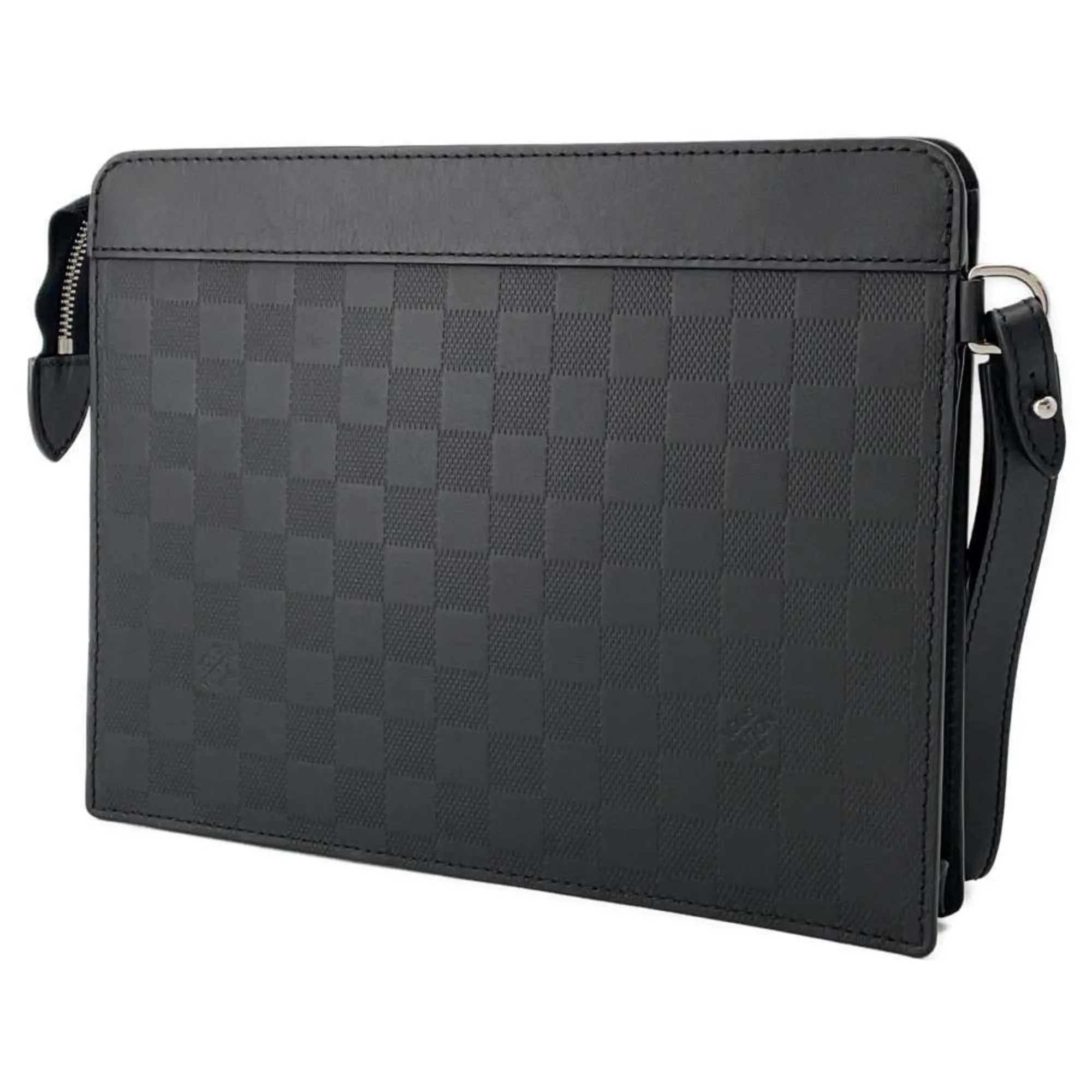 Louis Vuitton Noir Damier Infini Leather Clutch Bag Pouch (Pre-Owned)