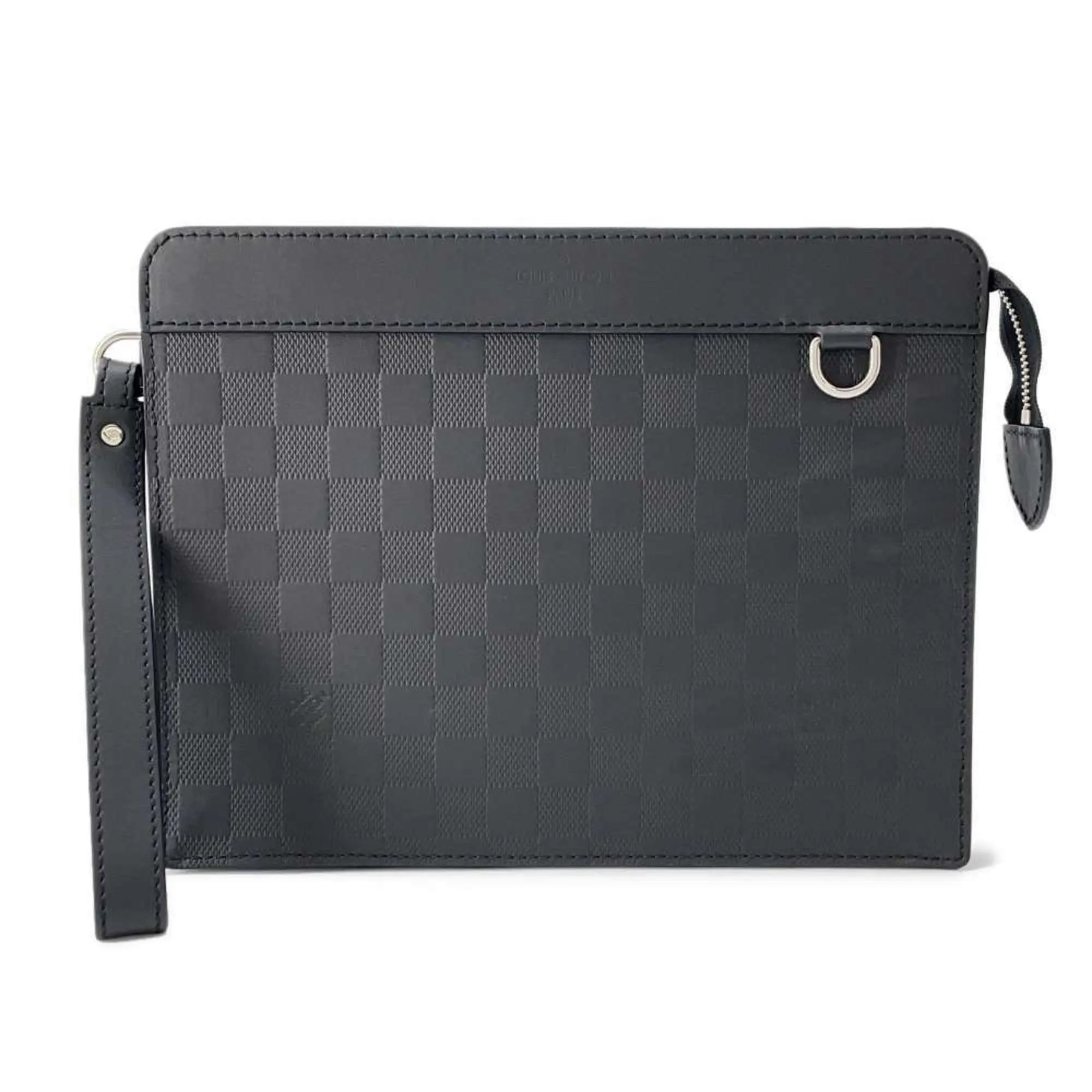 Louis Vuitton Noir Damier Infini Leather Clutch Bag Pouch (Pre-Owned)