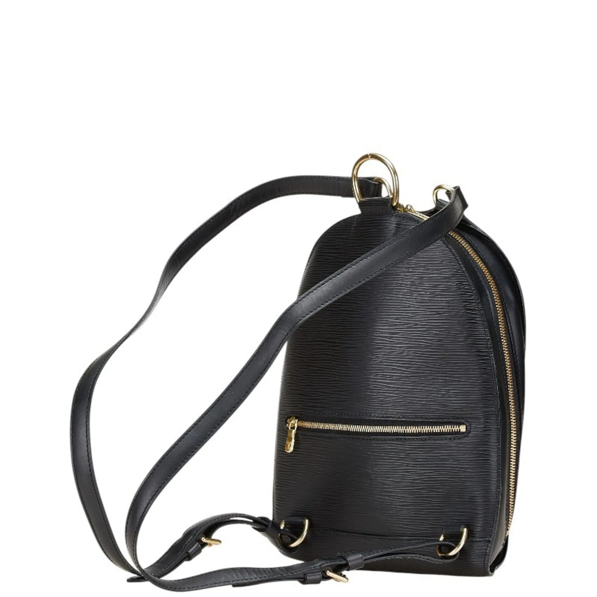 Louis Vuitton Noir Leather Backpack (Pre-Owned)