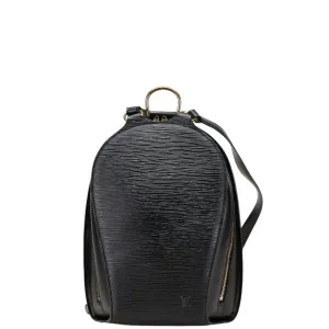 Louis Vuitton Noir Leather Backpack (Pre-Owned)