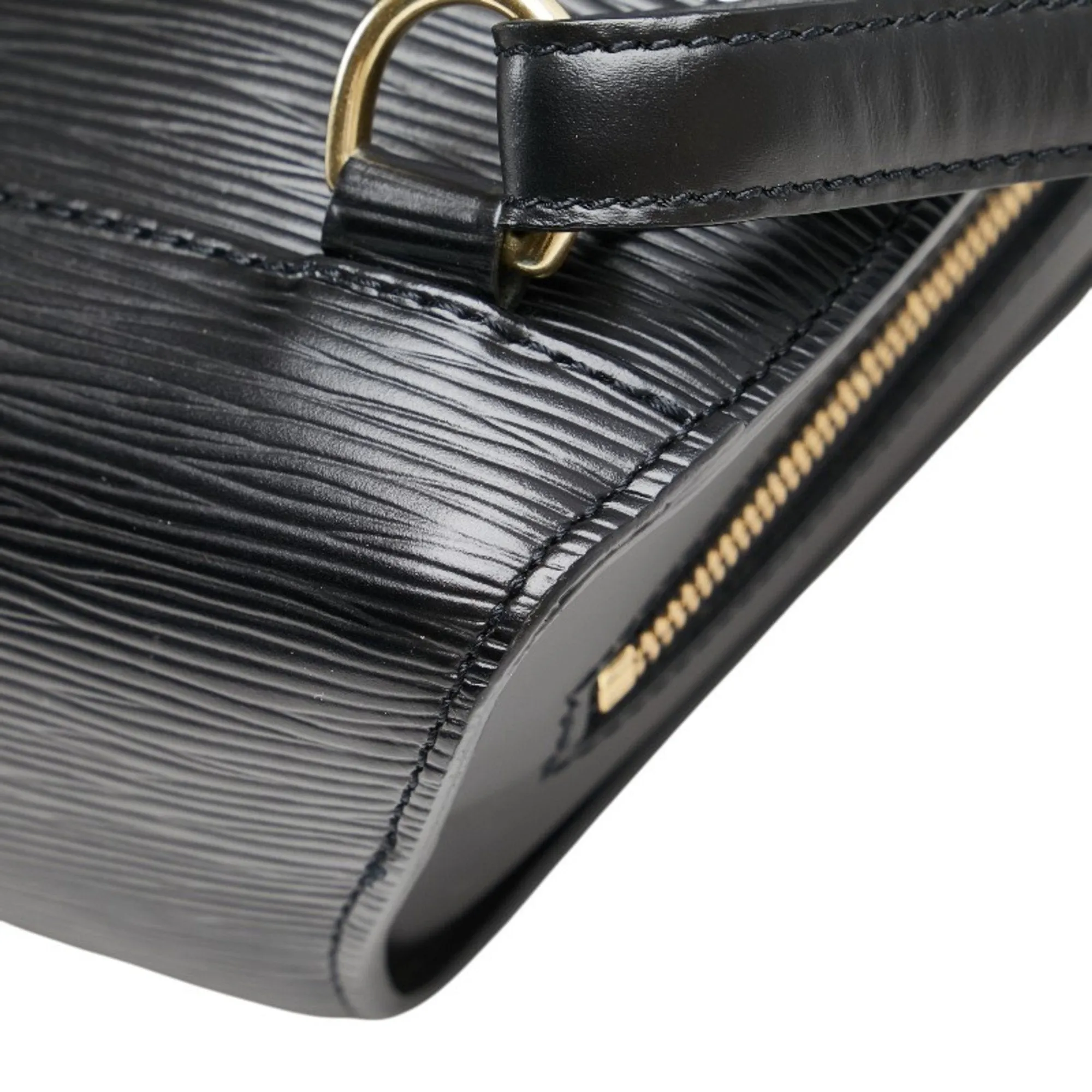 Louis Vuitton Noir Leather Backpack (Pre-Owned)