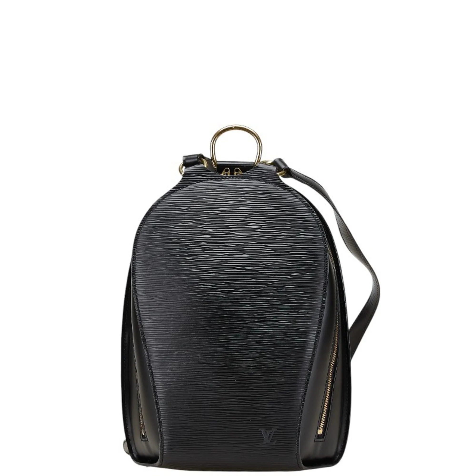 Louis Vuitton Noir Leather Backpack (Pre-Owned)