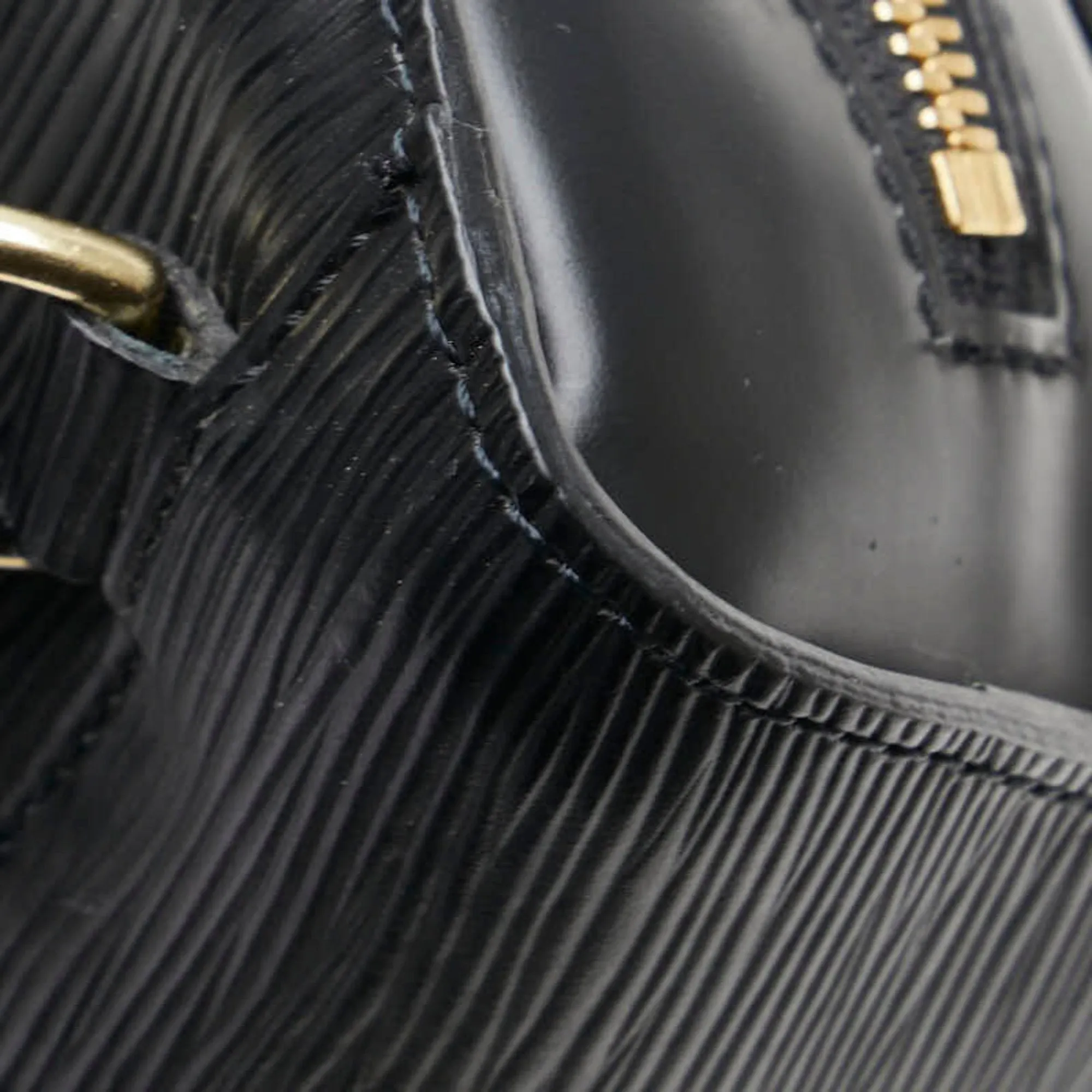Louis Vuitton Noir Leather Backpack (Pre-Owned)