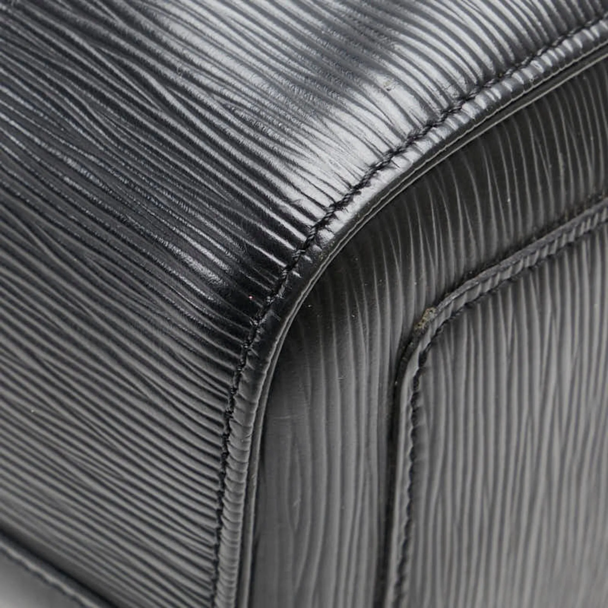 Louis Vuitton Noir Leather Boston Bag Handbag (Pre-Owned)