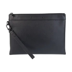 Louis Vuitton Noir Leather Clutch Bag Pochette (Pre-Owned)