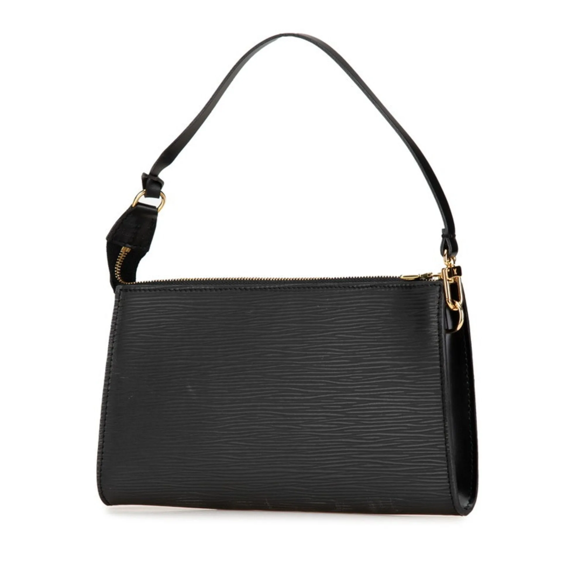 Louis Vuitton Noir Leather Handbag Pochette Pouch (Pre-Owned)