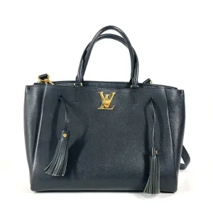 Louis Vuitton Noir Leather Handbag Shoulder Bag Tote Bag (Pre-Owned)